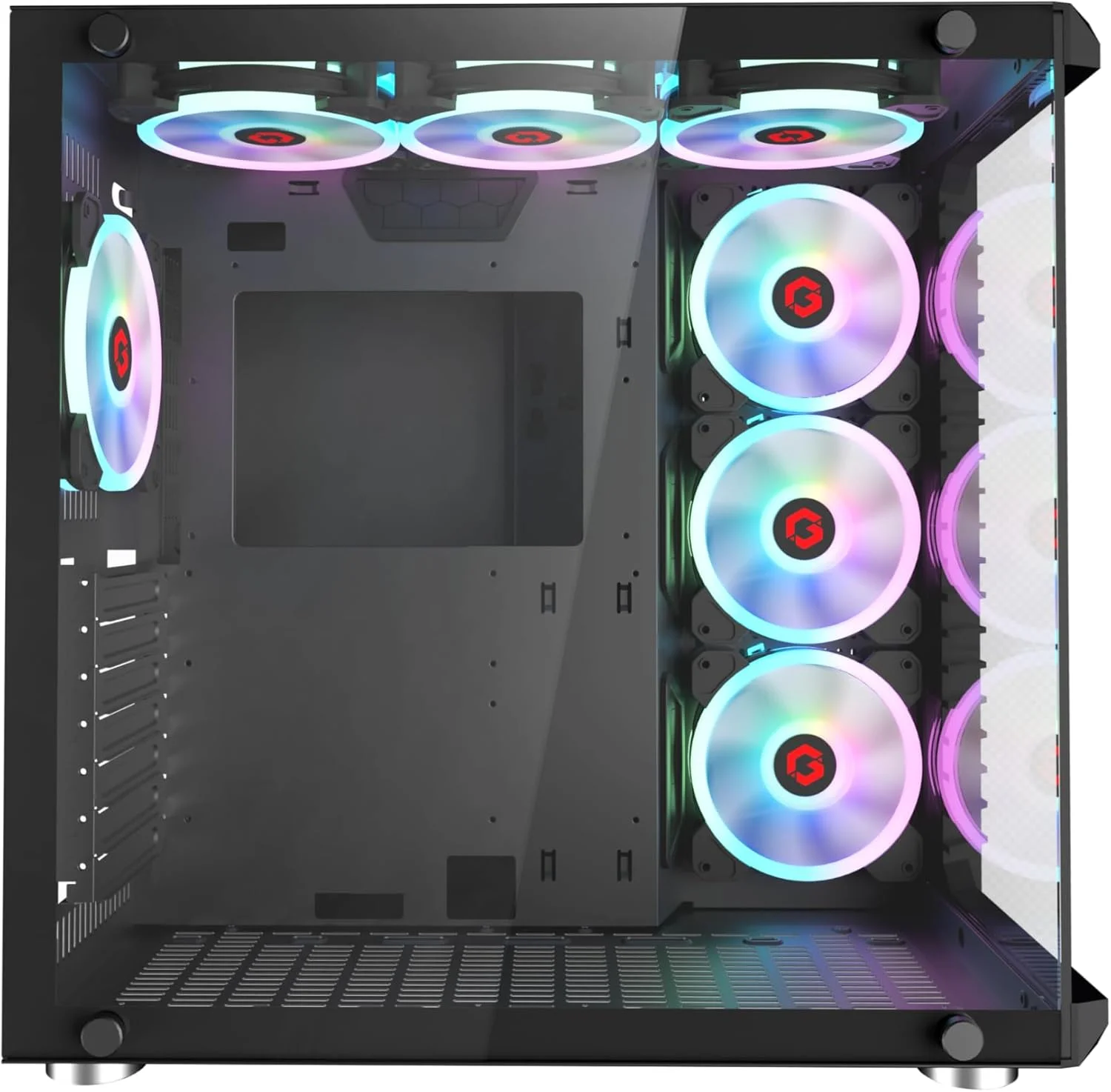 کیس گیمینگ مید تاور GAMEON Emperor Midnight III Series، نورپردازی 120mm ARGB+PWM، شیشه حرارت دیده، فن های خنک کننده RGB از پیش نصب شده، فیلترهای گرد و غبار، سازگاری گسترده با مادربرد، مشکی کیس گیمینگ مید تاور GAMEON Emperor Midnight III Series، نورپردازی 120mm ARGB+PWM، شیشه حرارت دیده، فن های خنک کننده RGB از پیش نصب شده، فیلترهای گرد و غبار، سازگاری گسترده با مادربرد، مشکی