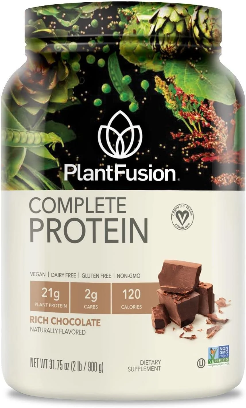 پودر پروتئین گیاهی کامل PlantFusion، بدون گلوتن، وگان، غیر GMO، بسته بندی ممکن است متفاوت باشد، شکلاتی، 2 پوند پودر پروتئین گیاهی کامل PlantFusion، بدون گلوتن، وگان، غیر GMO، بسته بندی ممکن است متفاوت باشد، شکلاتی، 2 پوند