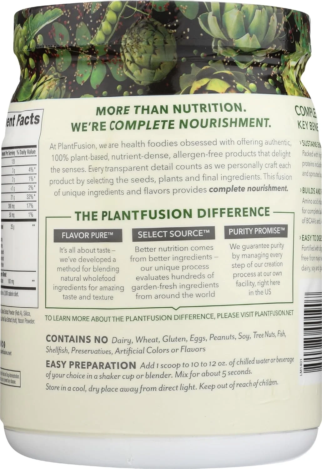 پودر پروتئین گیاهی کامل PlantFusion با طعم وانیل، 1 پوند پودر پروتئین گیاهی کامل PlantFusion با طعم وانیل، 1 پوند