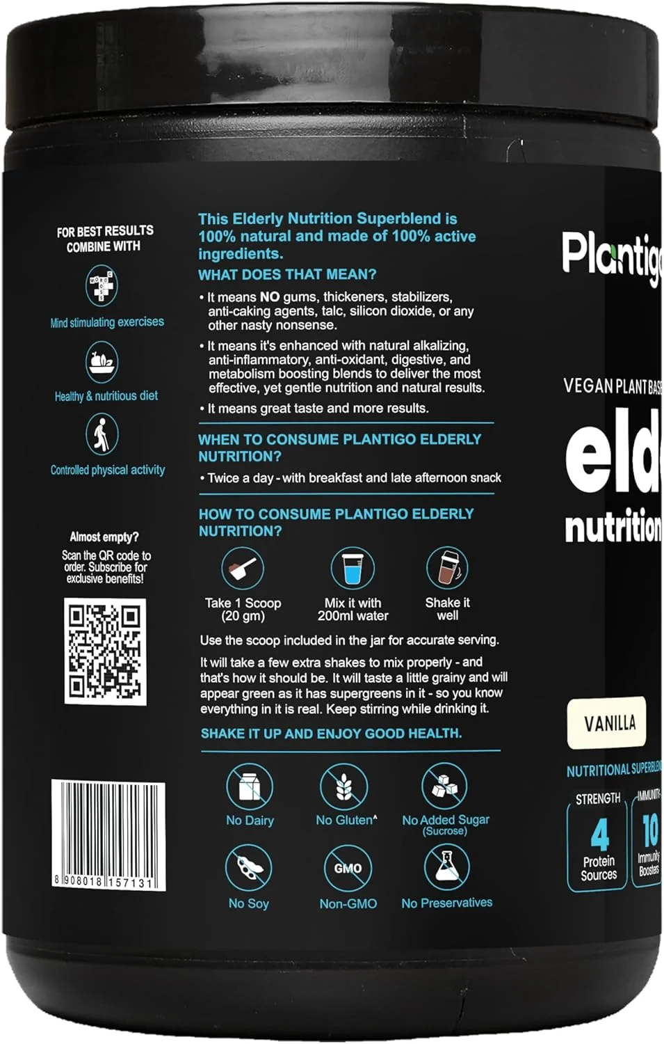 پودر پروتئین گیاهی پلنتیگو سوپریور 51+ برای سالمندان | مردان و زنان مسن | بدون شکر، 14 کالری | پروتئین نخود، جو دوسر | سلامت قلب و ریکاوری عضلات، پروتئین وگان (وانیل - 500 گرم) پودر پروتئین گیاهی پلنتیگو سوپریور 51+ برای سالمندان | مردان و زنان مسن | بدون شکر، 14 کالری | پروتئین نخود، جو دوسر | سلامت قلب و ریکاوری عضلات، پروتئین وگان (وانیل - 500 گرم)