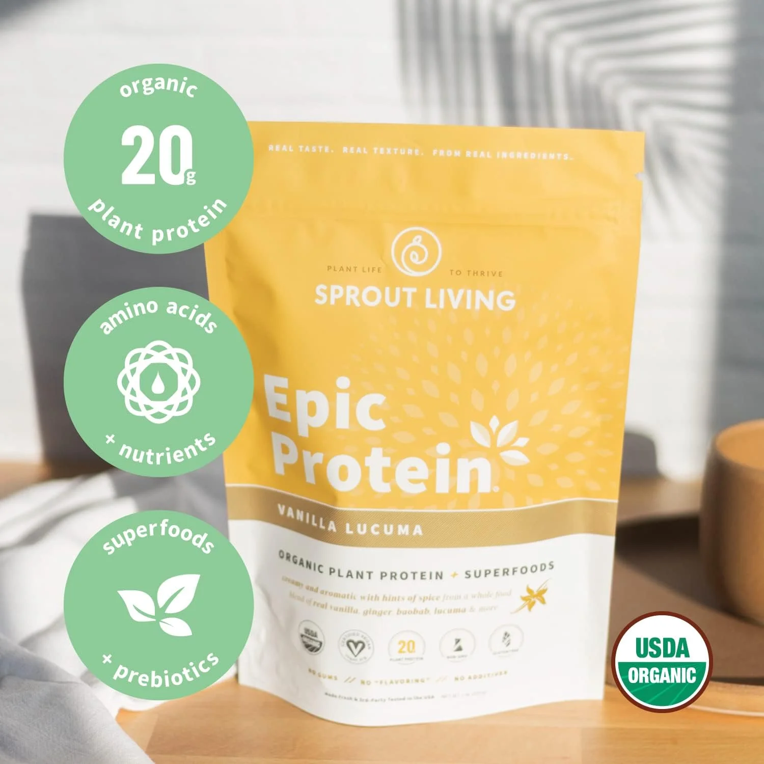 پروتئین گیاهی و پودر سوپرفود Sprout Living Epic Protein، پودر وانیل لوکوما | 20 گرم پودر پروتئین ارگانیک، وگان، بدون لبنیات، غیر GMO، بدون گلوتن، کم شکر (1 پوند، 12 وعده) پروتئین گیاهی و پودر سوپرفود Sprout Living Epic Protein، پودر وانیل لوکوما | 20 گرم پودر پروتئین ارگانیک، وگان، بدون لبنیات، غیر GMO، بدون گلوتن، کم شکر (1 پوند، 12 وعده)