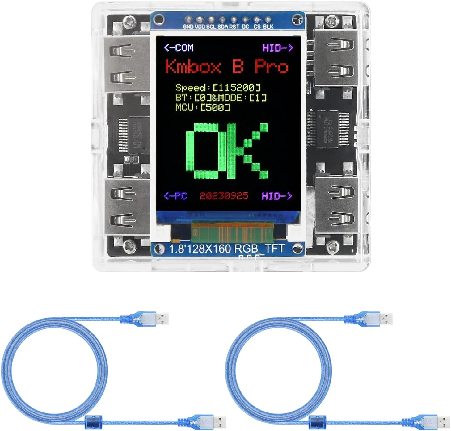 کنترلر کیبورد و ماوس Kmbox B+ (Pro) با صفحه نمایش برای DMA و کامپیوتر دوگانه