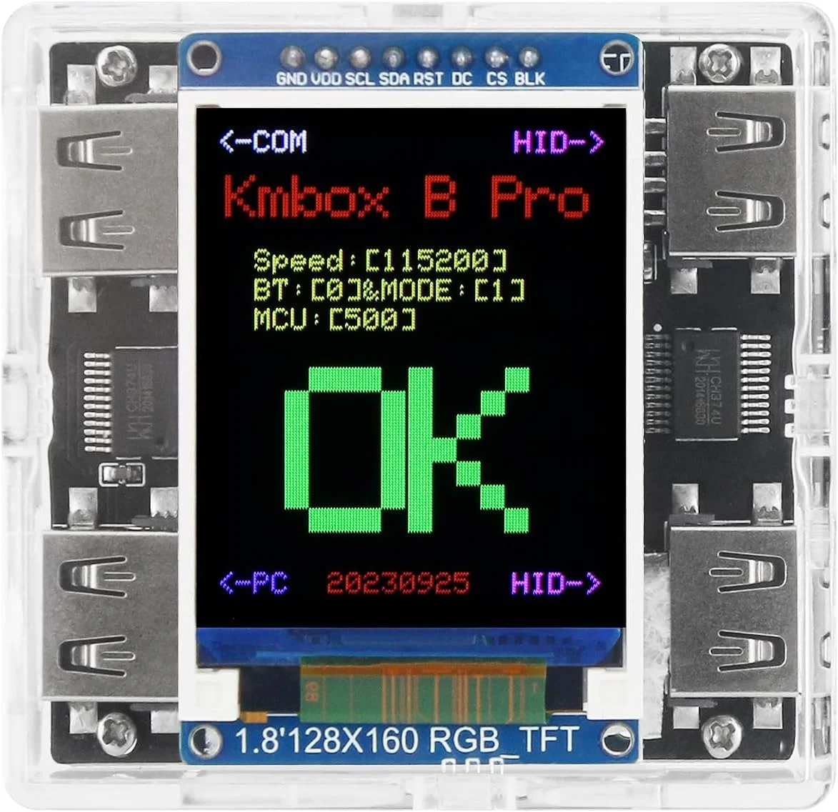 کنترلر کیبورد و ماوس Kmbox B+ (Pro) با صفحه نمایش برای DMA و کامپیوتر دوگانه