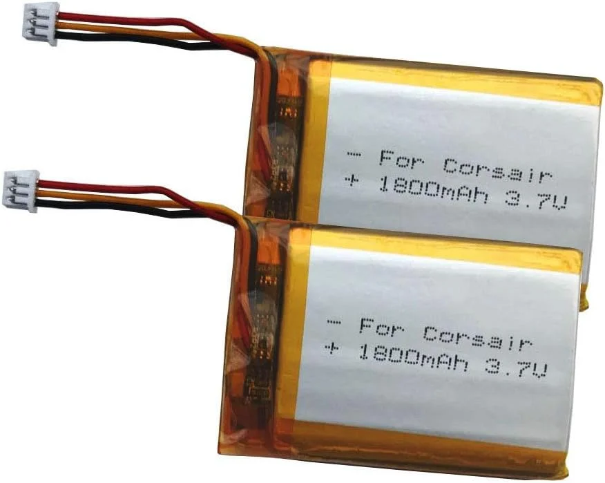 باتری جایگزین 1800mAh برای هدست گیمینگ Corsair Void و هدست گیمینگ بی سیم Corsair Void Pro RGB - هدفون صدای فراگیر Dolby 7.1 و بیشتر - مجموعه 2 عددی