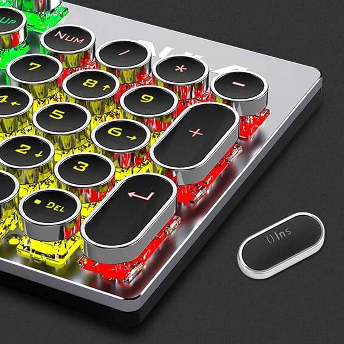 کیبورد مکانیکی Rheng، کیبورد و ماوس گیمینگ اداری کامپیوتر رومیزی لپ تاپ با نور پس زمینه RGB سطح پایه، کیبورد 104 کلید مشکی و سفید، محور کلید مشکی/قهوه ای/آبی، رابط USB