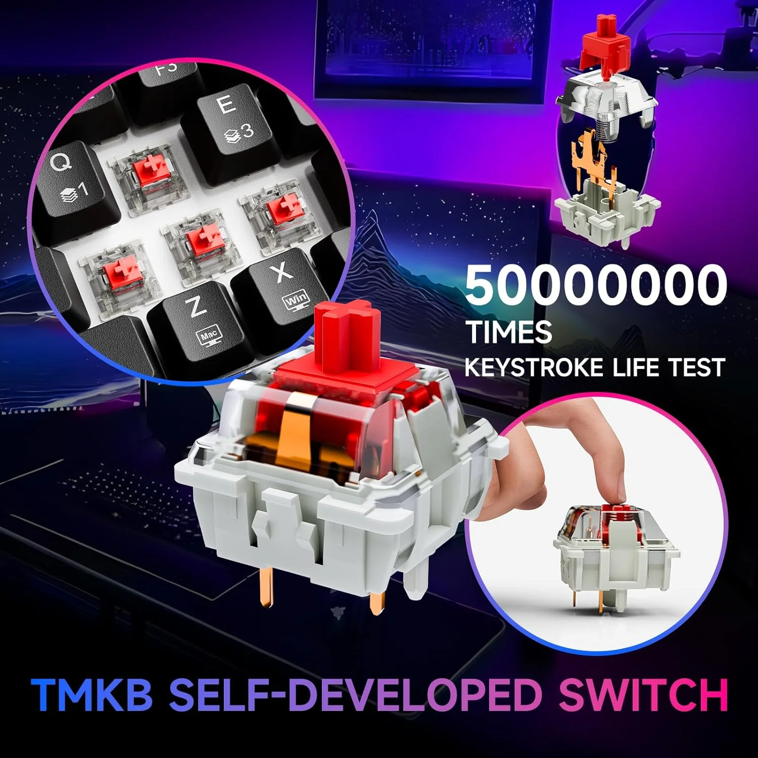 کیبورد گیمینگ مکانیکی بی سیم 60% DIERYA DK63 با نور پس زمینه RGB، بلوتوث/2.4G/سیمی، ضد شبح، جمع و جور 63 کلید، مینی کیبورد با سوئیچ قرمز برای لپ تاپ و کامپیوتر گیمر و تایپیست - مشکی