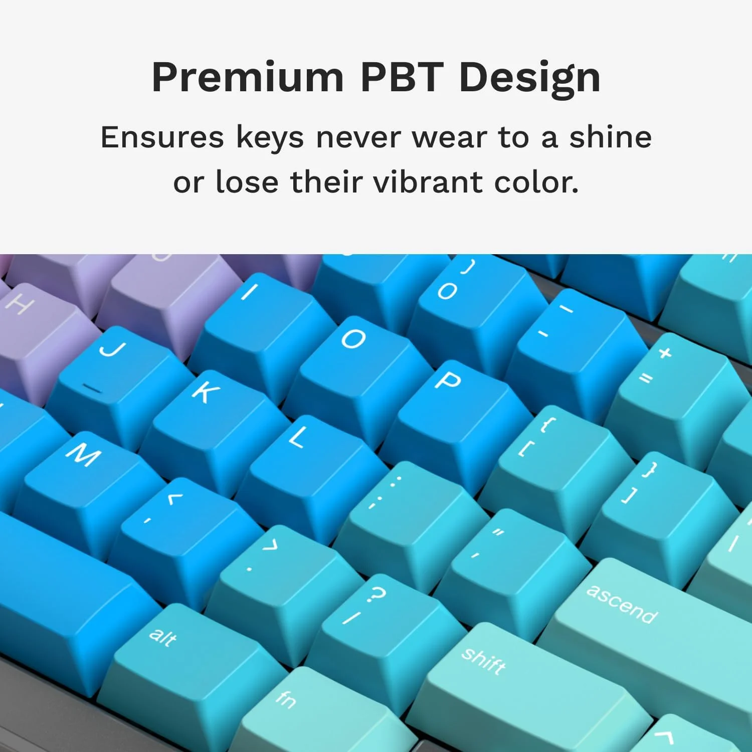ست کیکپ های گرادینت Glorious Gaming Daydream GPBT، شامل 135 کلید PBT، سازگار با MX، طرح بندی ANSI/ISO، برای کیبوردهای مکانیکی در اندازه های 60%، 65%، 75%، TKL و 100%، US QWERTY