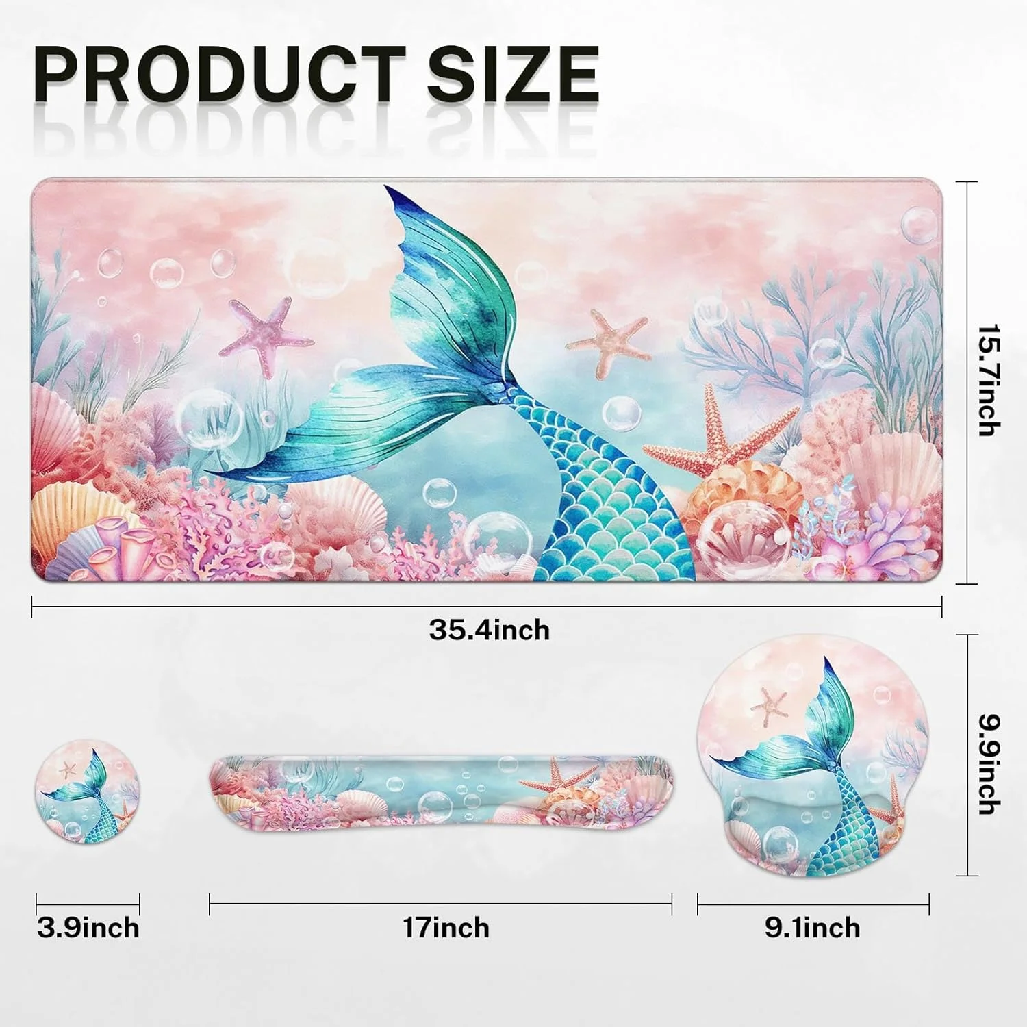 ست پد ماوس و کیبورد Britimes 4in1 شامل پد ماوس بزرگ + استراحت مچ کیبورد + استراحت مچ ماوس + زیر لیوانی با طراحی ارگونومیک برای کامپیوتر اداری خانگی 35.4x15.7 اینچ (پری دریایی دریای عمیق صورتی زیبا) ست پد ماوس و کیبورد Britimes 4in1 شامل پد ماوس بزرگ + استراحت مچ کیبورد + استراحت مچ ماوس + زیر لیوانی با طراحی ارگونومیک برای کامپیوتر اداری خانگی 35.4x15.7 اینچ (پری دریایی دریای عمیق صورتی زیبا)