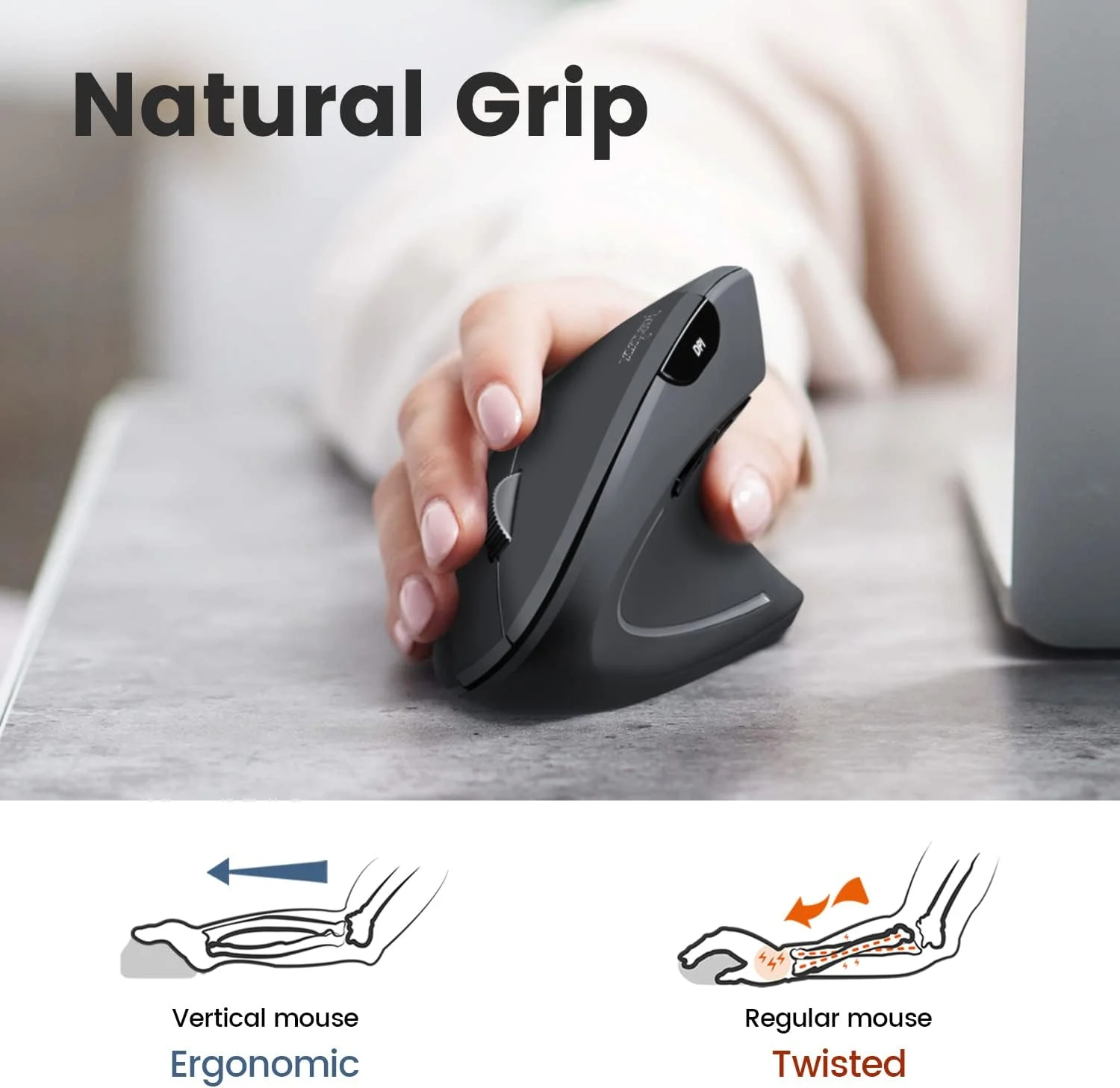 مجموعه کیبورد ارگونومیک بی سیم و جمع و جور Perixx PERIDUO-813B US به همراه ماوس عمودی 6 دکمه - مشکی - انگلیسی آمریکایی