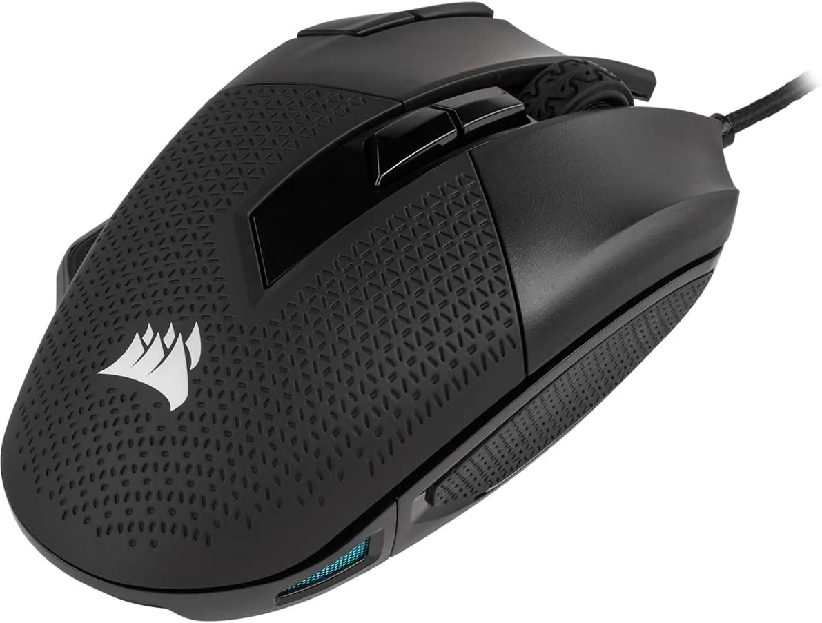 ماوس گیمینگ سیم دار CORSAIR NIGHTSWORD RGB با قابلیت تنظیم FPS/MOBA - 18000 DPI - 10 دکمه قابل برنامه ریزی - سیستم وزن - سازگار با iCUE - PC، Mac، PS5، PS4، Xbox - مشکی
