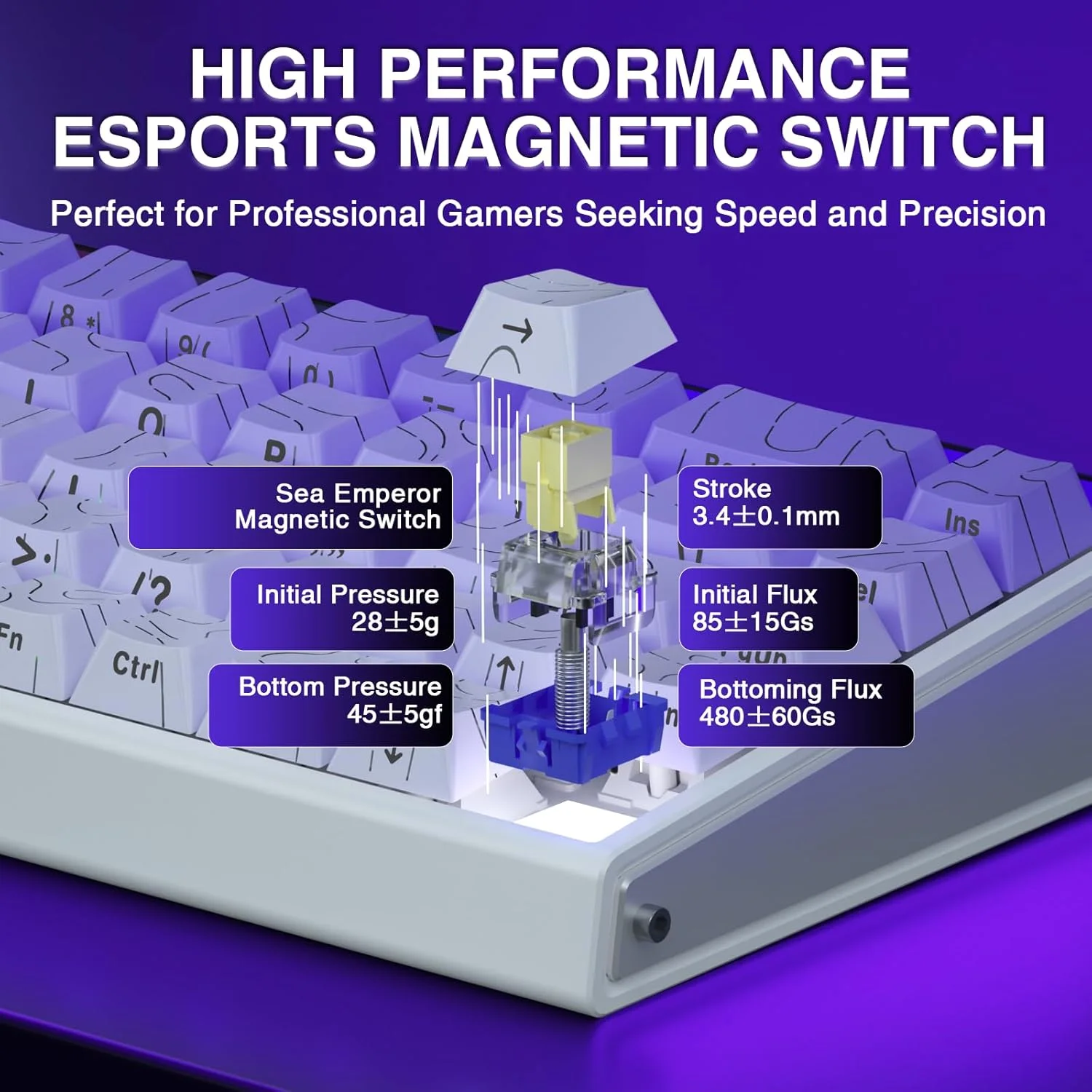 کیبورد گیمینگ AULA Hero 68، مکانیکال، سوییچ مغناطیسی اثر هال، تحریک قابل تنظیم 0.01 میلی متر Rapid Trigger، نرخ نظرسنجی 8K، حکاکی جانبی، کیبورد 60% RGB با کابل، QWERTY (بنفش) کیبورد گیمینگ AULA Hero 68، مکانیکال، سوییچ مغناطیسی اثر هال، تحریک قابل تنظیم 0.01 میلی متر Rapid Trigger، نرخ نظرسنجی 8K، حکاکی جانبی، کیبورد 60% RGB با کابل، QWERTY (بنفش)