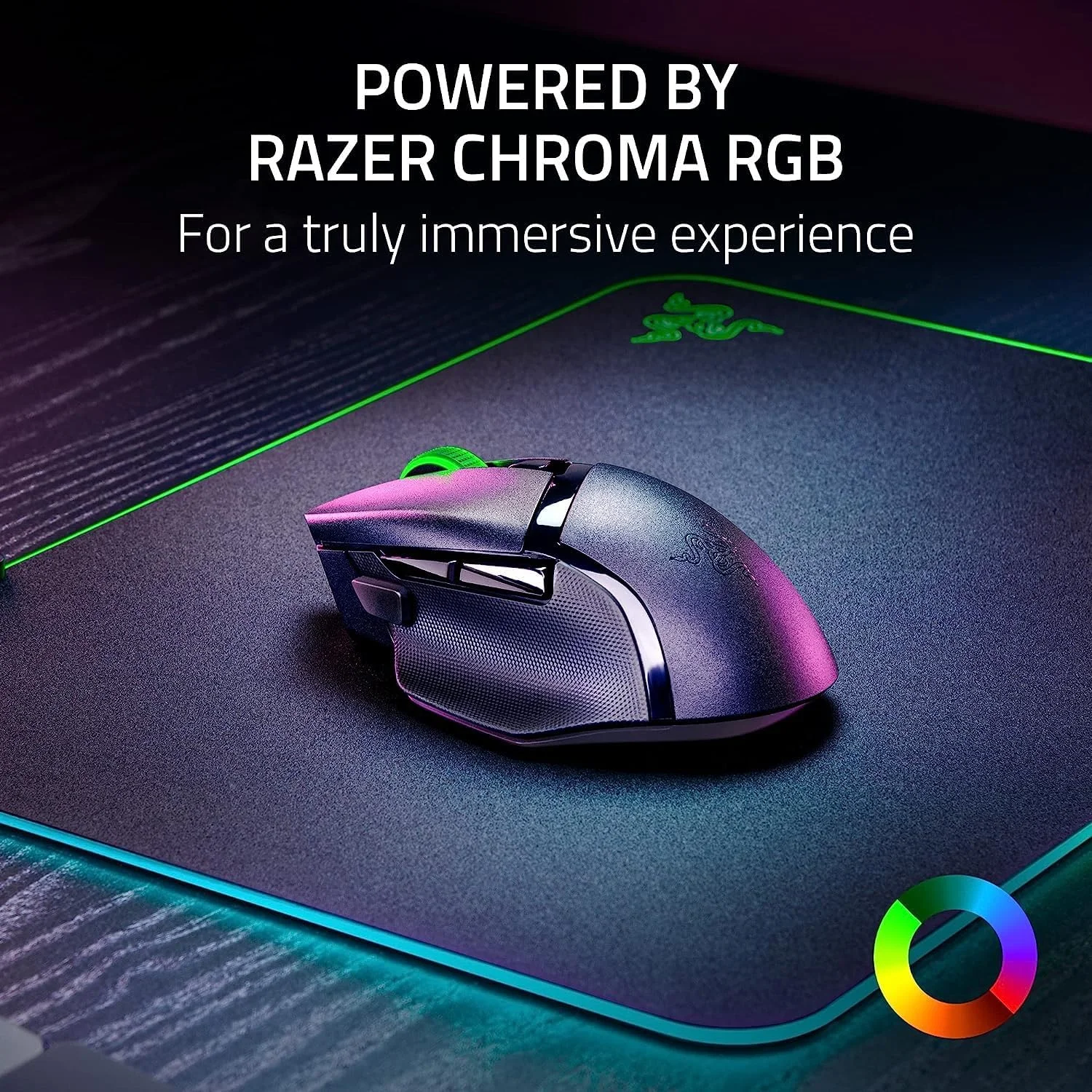 ماوس گیمینگ بی‌سیم قابل تنظیم Razer Basilisk V3 X HyperSpeed: سوییچ‌های مکانیکی نسل 2 - سنسور اپتیکال پیشرفته 18K - Chroma RGB - 9 کنترل قابل برنامه‌ریزی - باتری 585 ساعته - مشکی کلاسیک