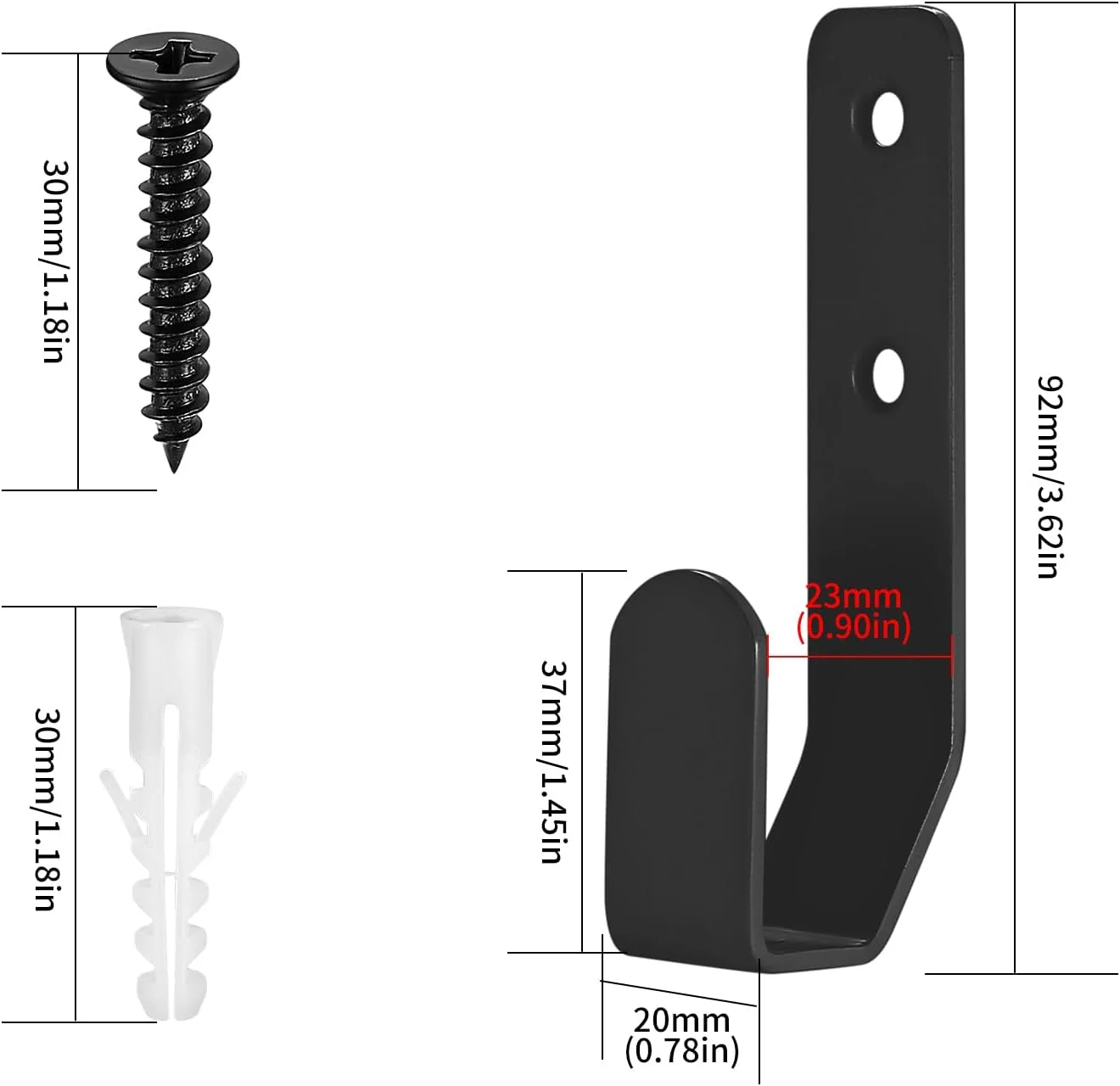 بسته 8 عددی نگهدارنده دیواری کیبورد باییدن، قفسه دیواری فلزی جهانی برای تبلت، لپ تاپ، روتر، نگهدارنده کیبورد گیمینگ سیمی، مناسب برای وسایل با ضخامت کمتر از 2.5 سانتی متر (مشکی)