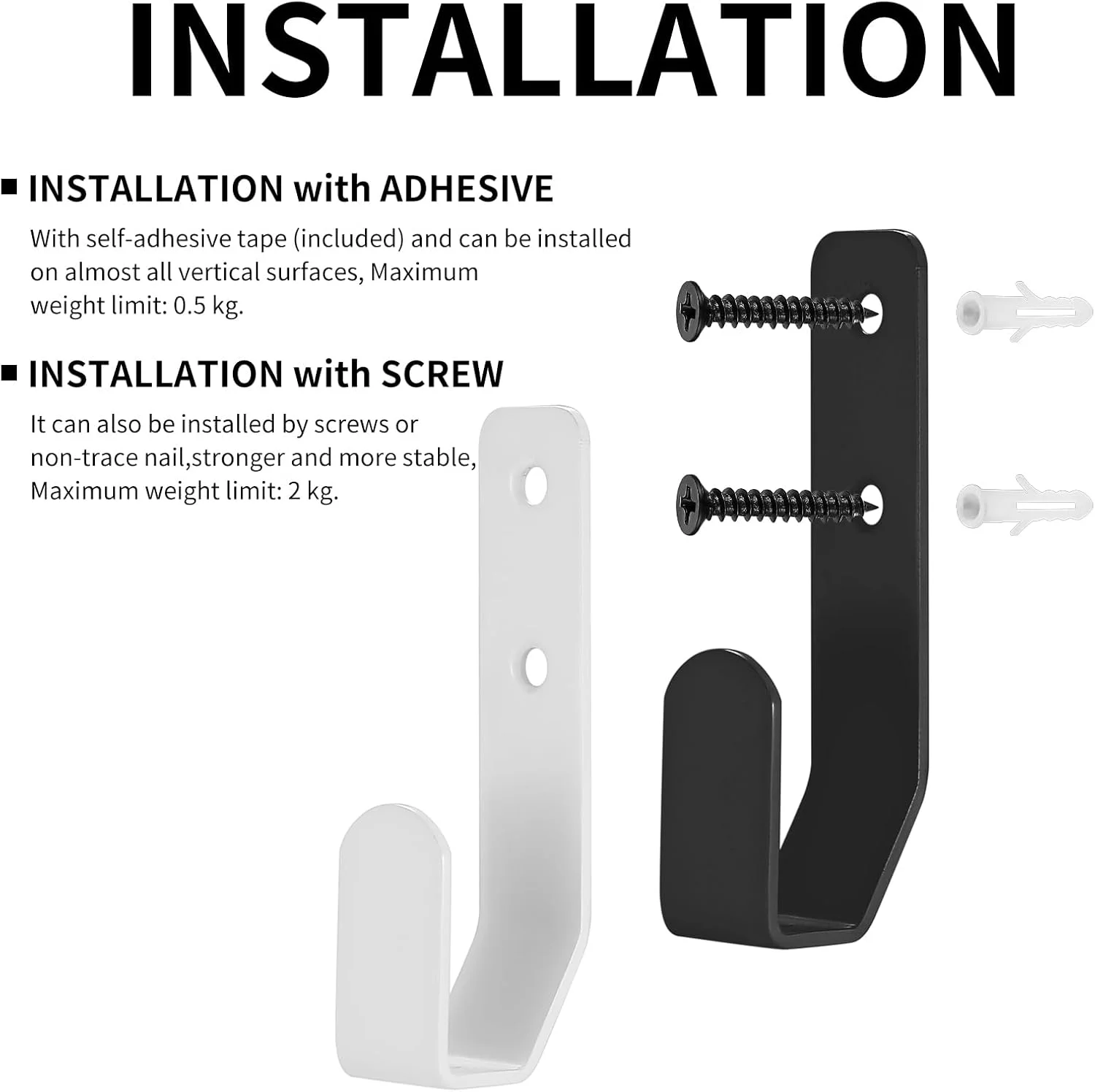 بسته 8 عددی نگهدارنده دیواری کیبورد باییدن، قفسه دیواری فلزی جهانی برای تبلت، لپ تاپ، روتر، نگهدارنده کیبورد گیمینگ سیمی، مناسب برای وسایل با ضخامت کمتر از 2.5 سانتی متر (مشکی)