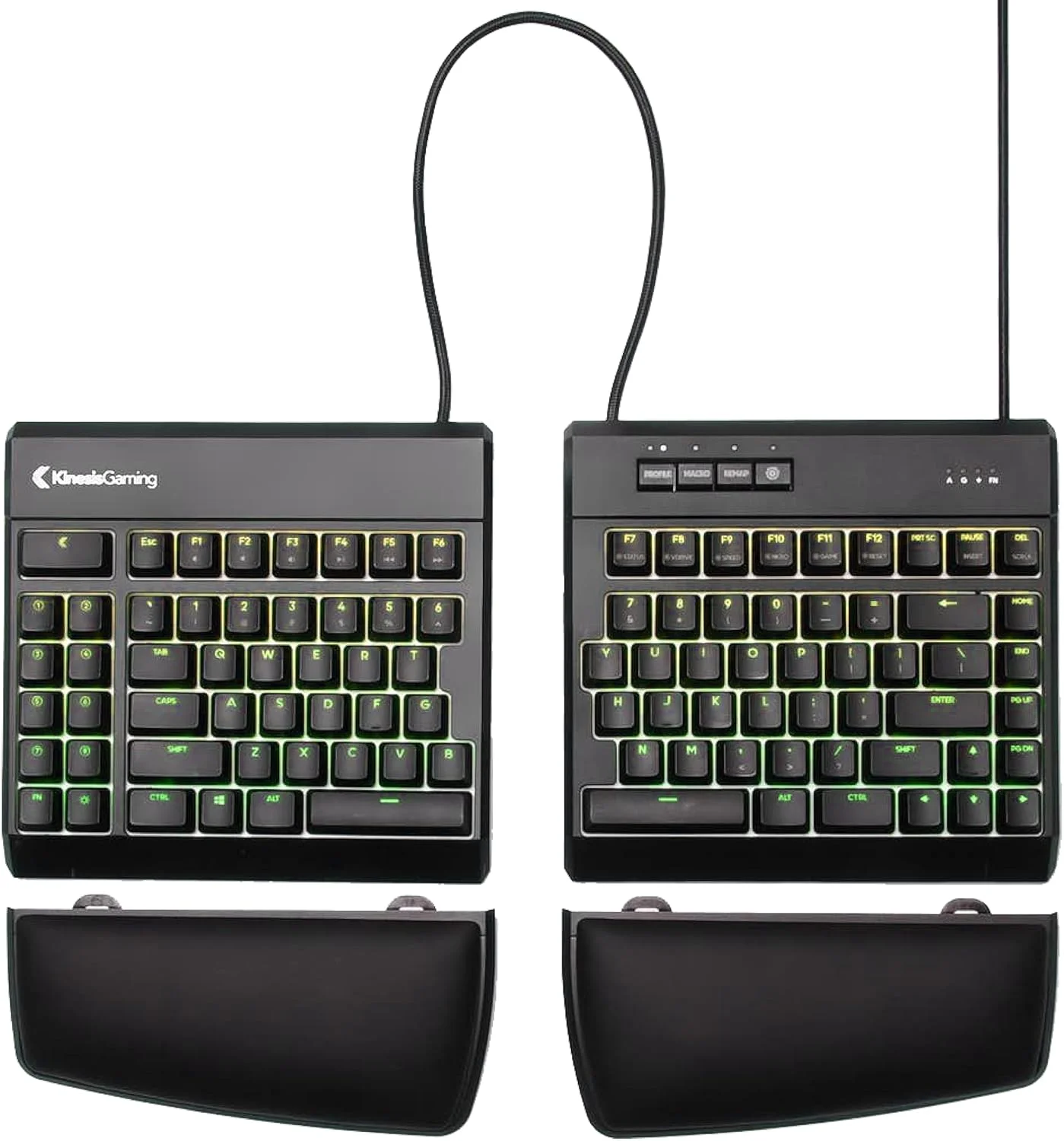 کیبورد مکانیکی گیمینگ جداشونده KINESIS Freestyle Edge RGB با نورپردازی RGB و سوئیچ MX Blue مدل KB975-BLU