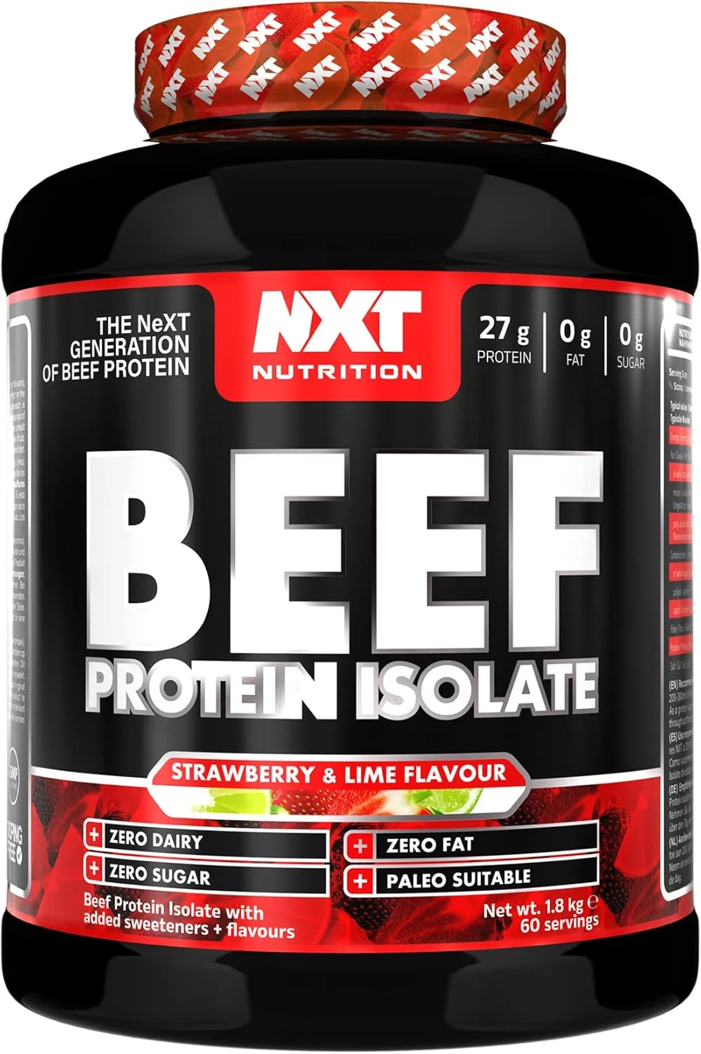 پروتئین ایزوله گوشت گاو NXT با طعم توت فرنگی و لیمو 1.8 کیلوگرم، 60 سروینگ پروتئین ایزوله گوشت گاو NXT با طعم توت فرنگی و لیمو 1.8 کیلوگرم، 60 سروینگ