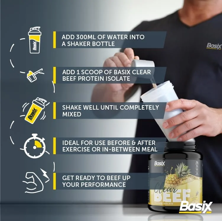پروتئین ایزوله گوشت گاو شفاف با طعم آناناس Basix Clear Beef Pro Iso وزن 2 پوند پروتئین ایزوله گوشت گاو شفاف با طعم آناناس Basix Clear Beef Pro Iso وزن 2 پوند