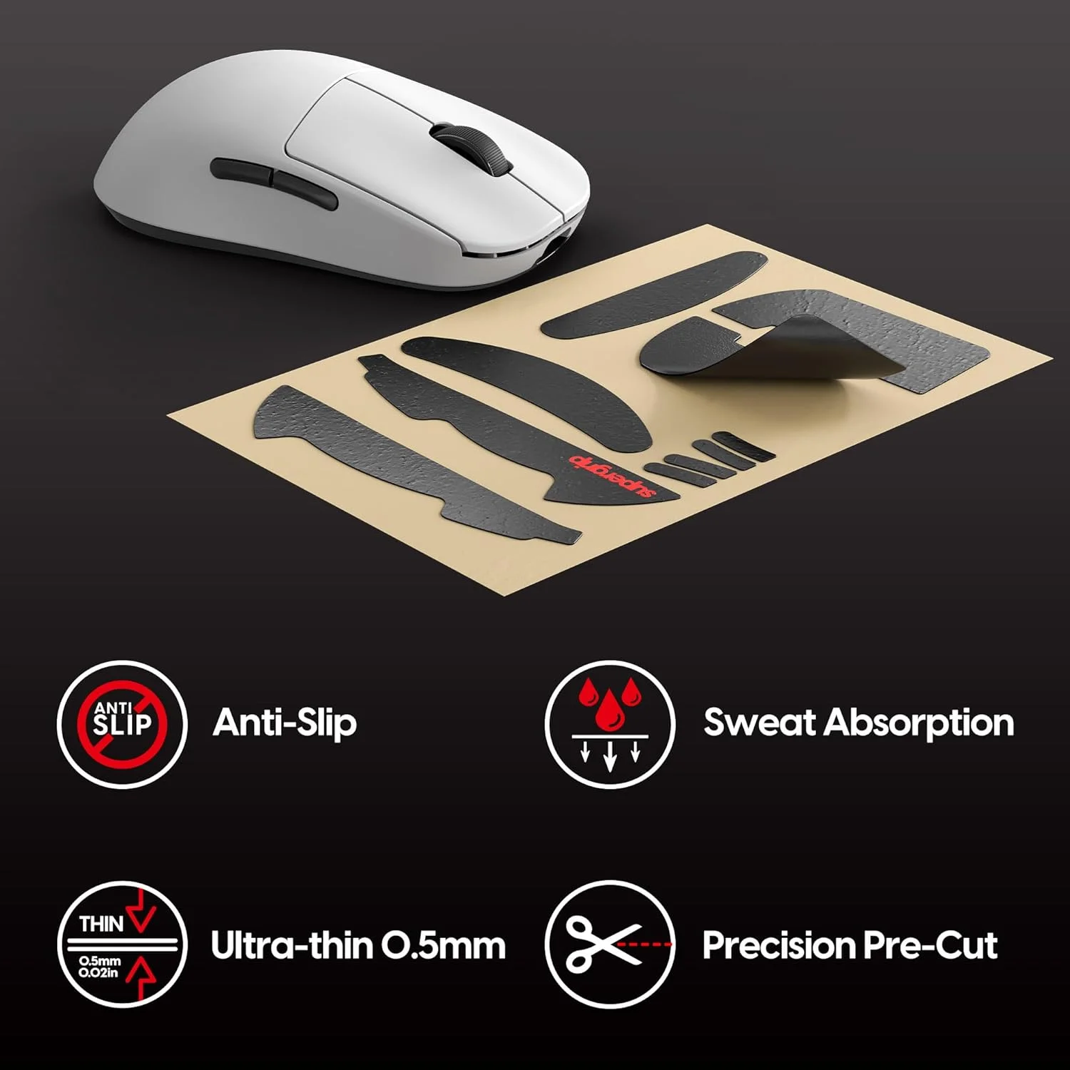 ست گریپ تیپ SUPERGRIP پالسار گیمینگ گیرز برای X2A مدیوم، جذب کننده عرق، عملکرد بالا، ضد لغزش، چسب 3M بدون باقی مانده، نوار گریپ ماوس فوق العاده نازک 0.5 میلی متر ست گریپ تیپ SUPERGRIP پالسار گیمینگ گیرز برای X2A مدیوم، جذب کننده عرق، عملکرد بالا، ضد لغزش، چسب 3M بدون باقی مانده، نوار گریپ ماوس فوق العاده نازک 0.5 میلی متر