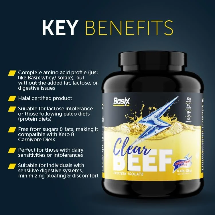 پروتئین ایزوله گوشت گاو Basix با طعم انرژی فیوژن 4.4 پوند پروتئین ایزوله گوشت گاو Basix با طعم انرژی فیوژن 4.4 پوند
