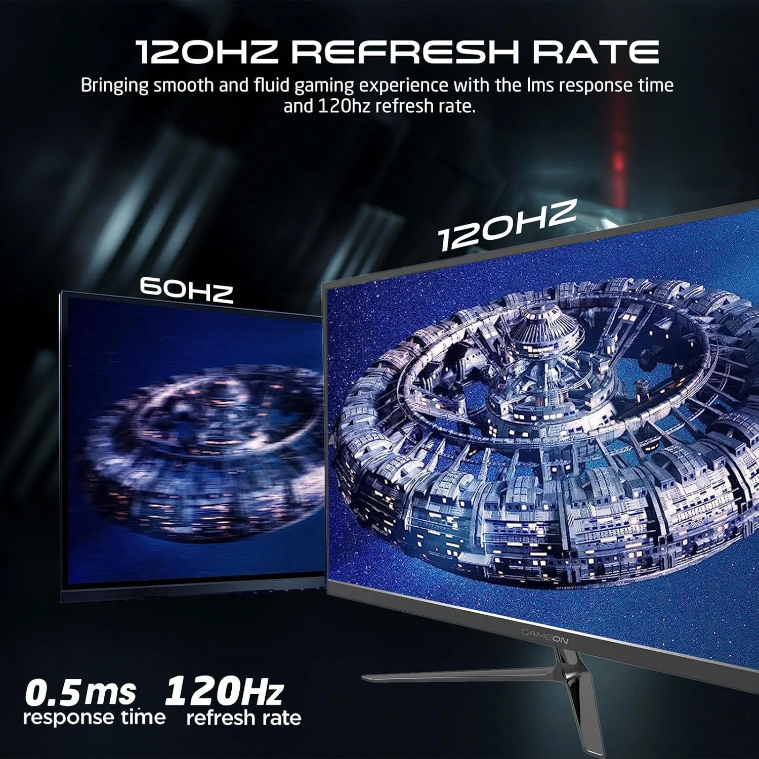 مانیتور گیمینگ جدید GAMEON 2024 با کیفیت 1080p، سایز 23.8 اینچ، مدل GOES24FHD120IPS، FHD IPS، نرخ تازه‌سازی 120 هرتز، زمان پاسخگویی 0.5 میلی‌ثانیه، HDMI 2.1، G-Sync و FreeSync، HDR، بلندگوهای داخلی، آماده برای کنسول [اختصاصی آمازون]