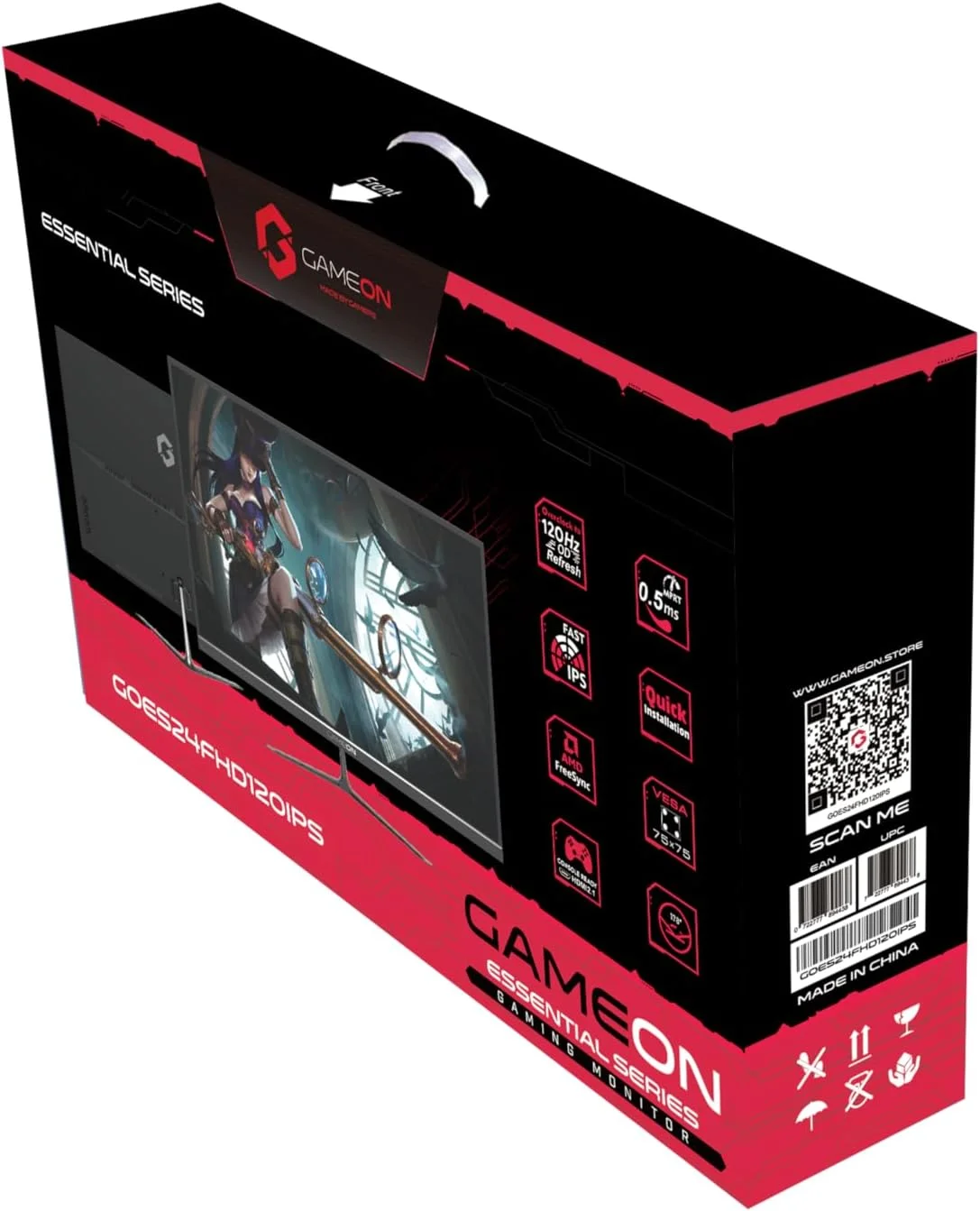 مانیتور گیمینگ جدید GAMEON 2024 با کیفیت 1080p، سایز 23.8 اینچ، مدل GOES24FHD120IPS، FHD IPS، نرخ تازه‌سازی 120 هرتز، زمان پاسخگویی 0.5 میلی‌ثانیه، HDMI 2.1، G-Sync و FreeSync، HDR، بلندگوهای داخلی، آماده برای کنسول [اختصاصی آمازون]
