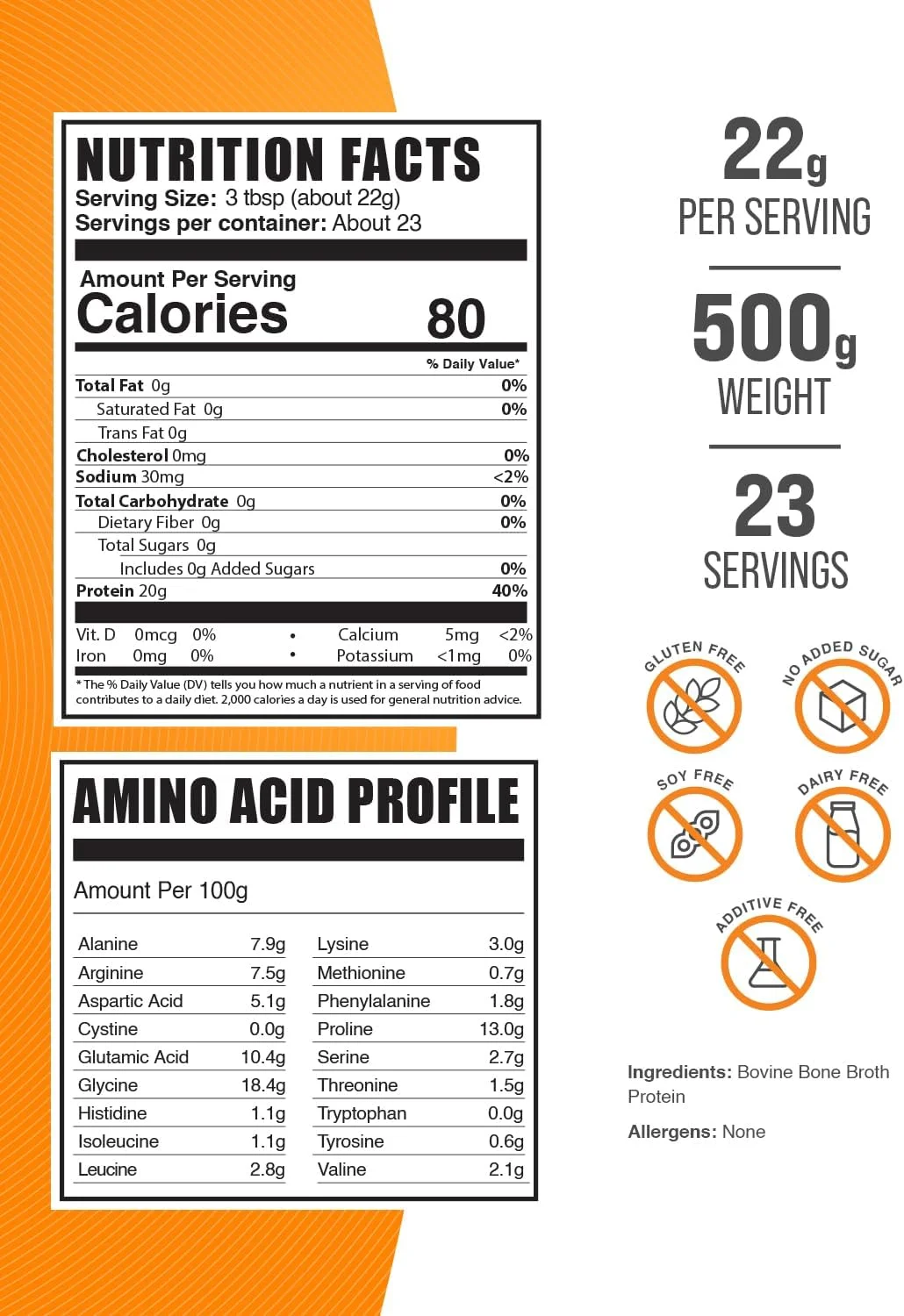 پودر پروتئین آبگوشت استخوان گاو BULKSUPPLEMENTS.COM - 18 گرم پروتئین - 22 گرم در هر وعده، 22 وعده - 500 گرم پودر پروتئین آبگوشت استخوان گاو BULKSUPPLEMENTS.COM - 18 گرم پروتئین - 22 گرم در هر وعده، 22 وعده - 500 گرم