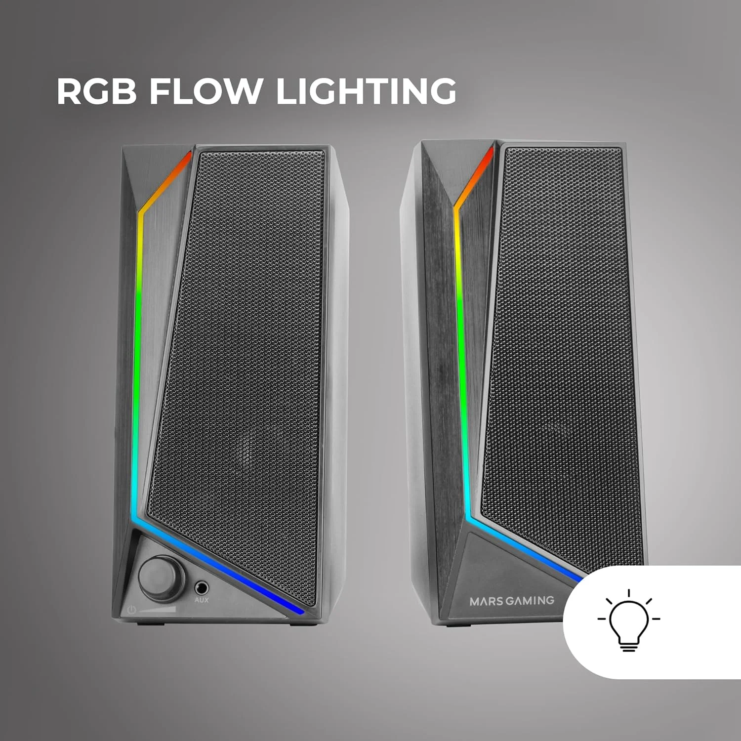 اسپیکر گیمینگ Mars Gaming MS72، 15 وات، نورپردازی RGB Flow، دو درایور فعال، چیپست DSP، اتصال Plug&Play USB و جک 3.5 میلیمتری، چرخ کنترل صدا و پورت صدا برای هدفون، مشکی اسپیکر گیمینگ Mars Gaming MS72، 15 وات، نورپردازی RGB Flow، دو درایور فعال، چیپست DSP، اتصال Plug&Play USB و جک 3.5 میلیمتری، چرخ کنترل صدا و پورت صدا برای هدفون، مشکی