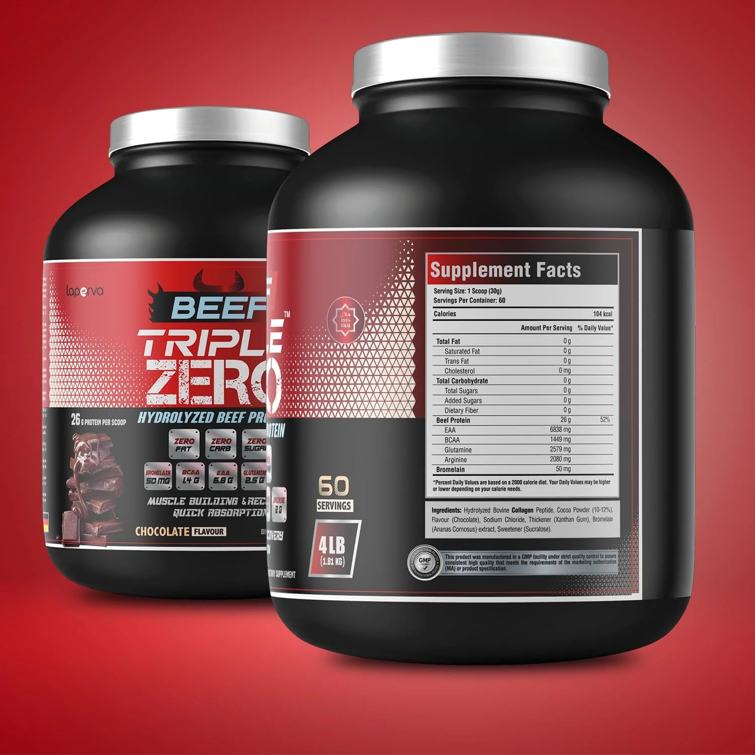 پودر پروتئین هیدرولیز شده گوشت گاو لاپروا تریپل زیرو - بدون چربی، کربوهیدرات و شکر - 86% پروتئین - حاوی BCAA و گلوتامین - ریکاوری و پشتیبانی از هضم عضلات (4 پوند، شکلاتی) پودر پروتئین هیدرولیز شده گوشت گاو لاپروا تریپل زیرو - بدون چربی، کربوهیدرات و شکر - 86% پروتئین - حاوی BCAA و گلوتامین - ریکاوری و پشتیبانی از هضم عضلات (4 پوند، شکلاتی)
