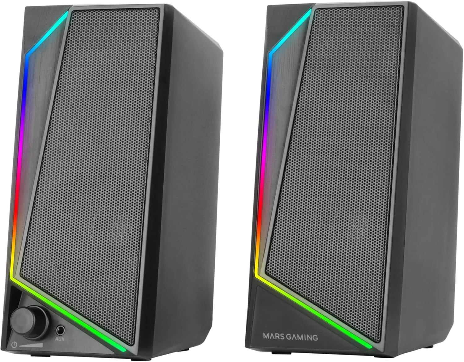اسپیکر گیمینگ Mars Gaming MS72، 15 وات، نورپردازی RGB Flow، دو درایور فعال، چیپست DSP، اتصال Plug&Play USB و جک 3.5 میلیمتری، چرخ کنترل صدا و پورت صدا برای هدفون، مشکی اسپیکر گیمینگ Mars Gaming MS72، 15 وات، نورپردازی RGB Flow، دو درایور فعال، چیپست DSP، اتصال Plug&Play USB و جک 3.5 میلیمتری، چرخ کنترل صدا و پورت صدا برای هدفون، مشکی