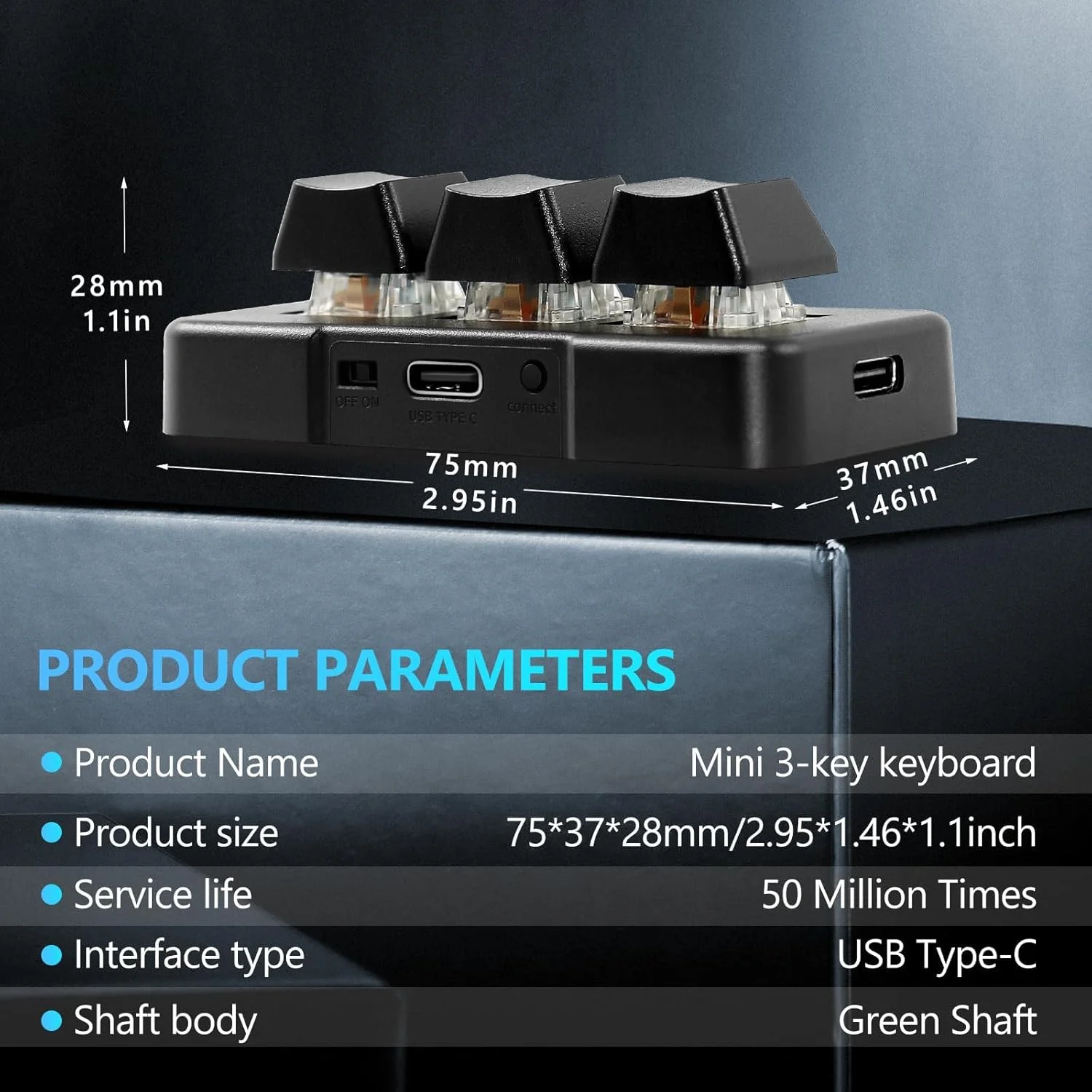 کیبورد گیمینگ مکانیکی NALACAL با 3 کلید، مینی کیپد قابل تنظیم، کیبورد ماکرو برنامه ریزی شدنی، کیپد OSU، کنترل ترکیبی تک کلیدی با نور پس زمینه RGB برای بازی های ویدئویی کامپیوتر، کار اداری، نت موسیقی، HID