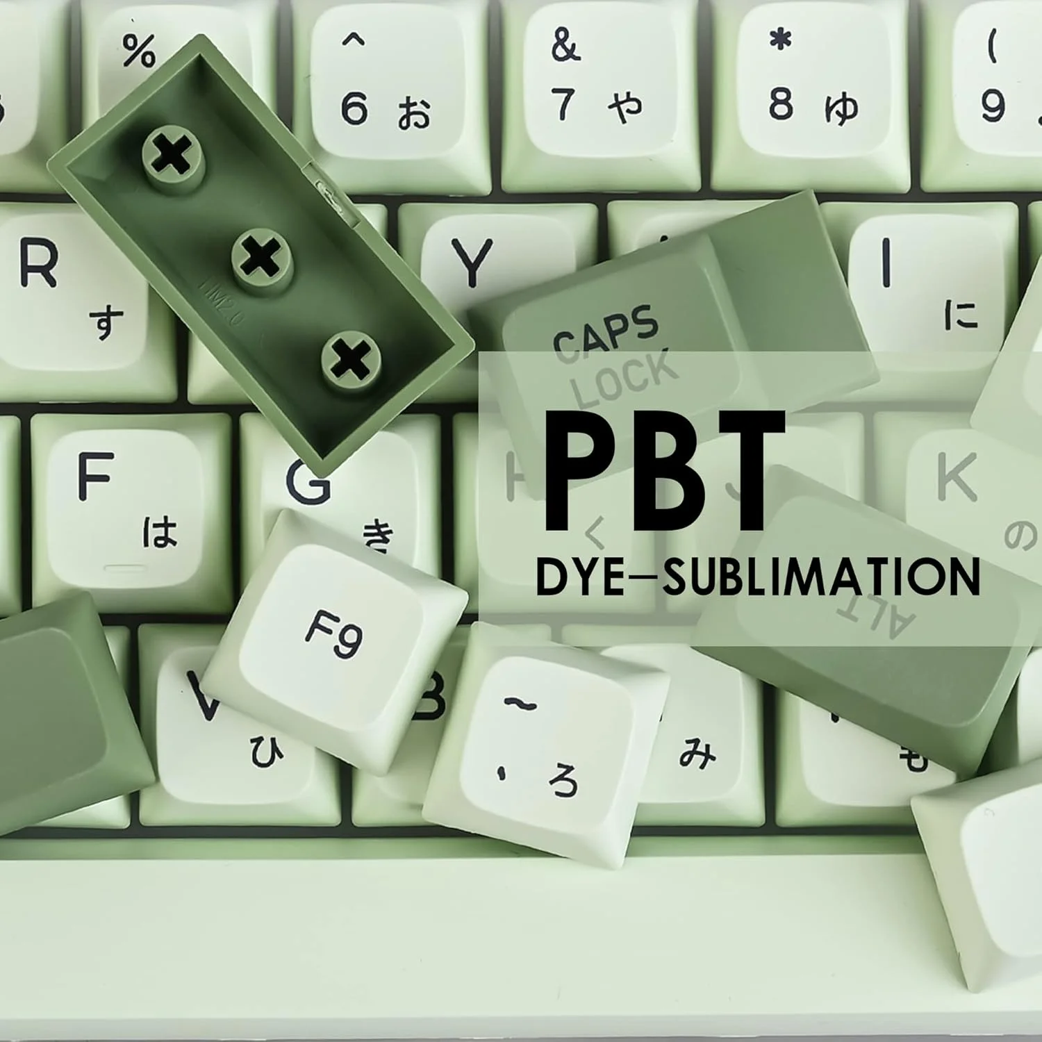 کلیدهای کیبورد Ussixchare طرح ماچا، جنس PBT، 122 کلید، سبز، مناسب بازی، پروفایل XDA، چاپ ژاپنی، طرح ANSI برای کیبوردهای MX (ماچا) کلیدهای کیبورد Ussixchare طرح ماچا، جنس PBT، 122 کلید، سبز، مناسب بازی، پروفایل XDA، چاپ ژاپنی، طرح ANSI برای کیبوردهای MX (ماچا)