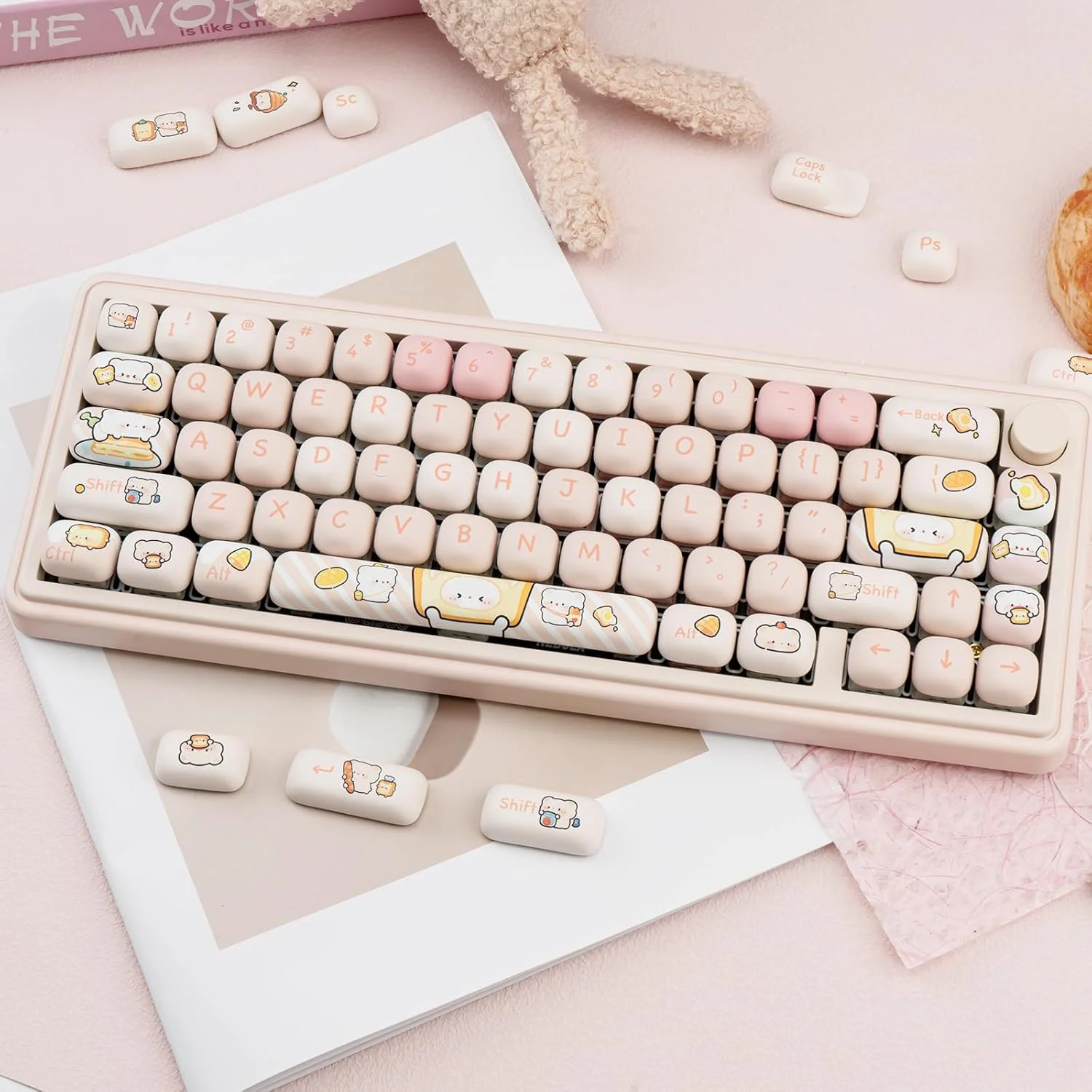تیمسکر 140 عدد کلاهک کلید صورتی، ست کلاهک کلید پروفایل MOG Kawaii، کلاهک کلید زیبا برای کیبورد، کلاهک کلید PBT ضخیم با سابلیمیشن رنگ، کلاهک کلید بازی سفارشی گرد برای سوئیچ های مکانیکی Cherry Gateron MX تیمسکر 140 عدد کلاهک کلید صورتی، ست کلاهک کلید پروفایل MOG Kawaii، کلاهک کلید زیبا برای کیبورد، کلاهک کلید PBT ضخیم با سابلیمیشن رنگ، کلاهک کلید بازی سفارشی گرد برای سوئیچ های مکانیکی Cherry Gateron MX