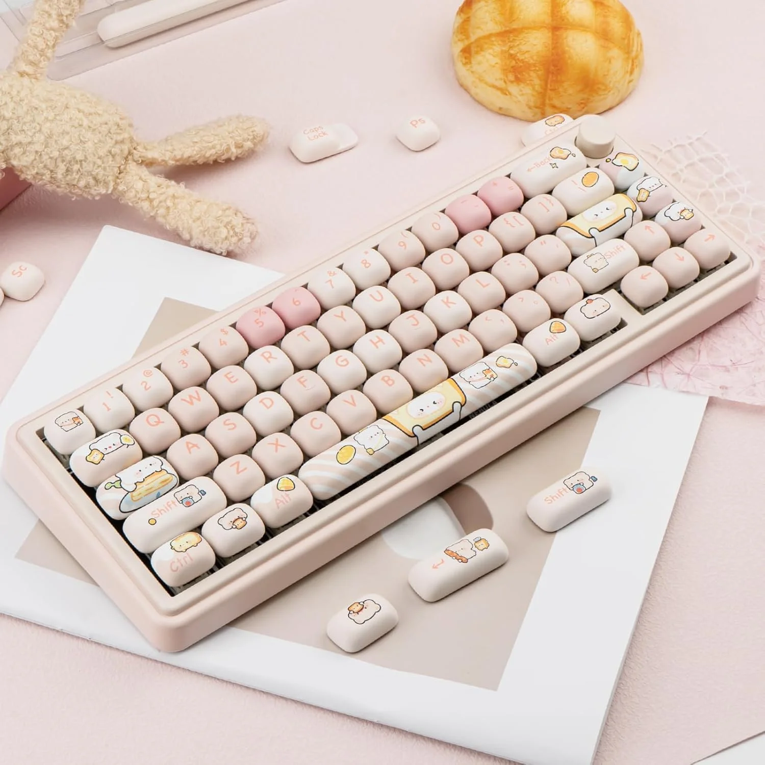 تیمسکر 140 عدد کلاهک کلید صورتی، ست کلاهک کلید پروفایل MOG Kawaii، کلاهک کلید زیبا برای کیبورد، کلاهک کلید PBT ضخیم با سابلیمیشن رنگ، کلاهک کلید بازی سفارشی گرد برای سوئیچ های مکانیکی Cherry Gateron MX تیمسکر 140 عدد کلاهک کلید صورتی، ست کلاهک کلید پروفایل MOG Kawaii، کلاهک کلید زیبا برای کیبورد، کلاهک کلید PBT ضخیم با سابلیمیشن رنگ، کلاهک کلید بازی سفارشی گرد برای سوئیچ های مکانیکی Cherry Gateron MX