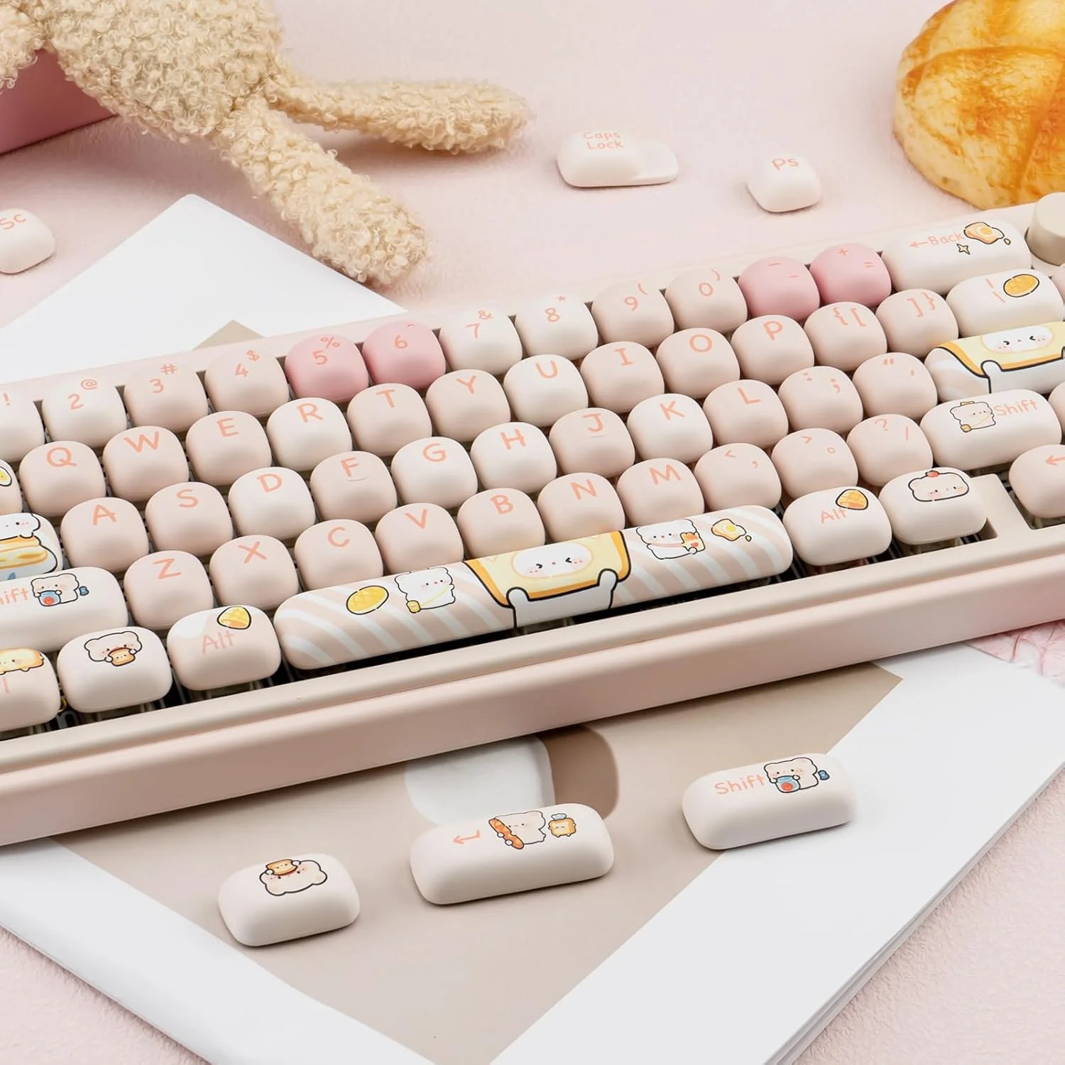 تیمسکر 140 عدد کلاهک کلید صورتی، ست کلاهک کلید پروفایل MOG Kawaii، کلاهک کلید زیبا برای کیبورد، کلاهک کلید PBT ضخیم با سابلیمیشن رنگ، کلاهک کلید بازی سفارشی گرد برای سوئیچ های مکانیکی Cherry Gateron MX تیمسکر 140 عدد کلاهک کلید صورتی، ست کلاهک کلید پروفایل MOG Kawaii، کلاهک کلید زیبا برای کیبورد، کلاهک کلید PBT ضخیم با سابلیمیشن رنگ، کلاهک کلید بازی سفارشی گرد برای سوئیچ های مکانیکی Cherry Gateron MX
