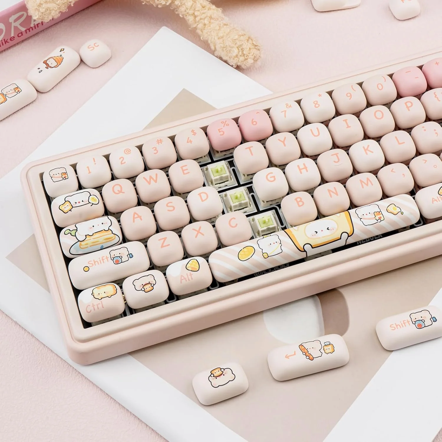 تیمسکر 140 عدد کلاهک کلید صورتی، ست کلاهک کلید پروفایل MOG Kawaii، کلاهک کلید زیبا برای کیبورد، کلاهک کلید PBT ضخیم با سابلیمیشن رنگ، کلاهک کلید بازی سفارشی گرد برای سوئیچ های مکانیکی Cherry Gateron MX تیمسکر 140 عدد کلاهک کلید صورتی، ست کلاهک کلید پروفایل MOG Kawaii، کلاهک کلید زیبا برای کیبورد، کلاهک کلید PBT ضخیم با سابلیمیشن رنگ، کلاهک کلید بازی سفارشی گرد برای سوئیچ های مکانیکی Cherry Gateron MX