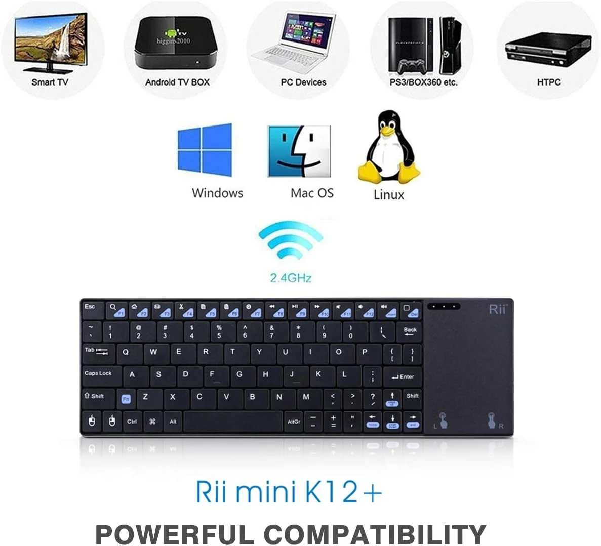 کیبورد بیسیم مینی Rii RT-MWK12+ با پوشش استیل ضد زنگ، تاچپد بزرگ و باتری لیتیوم-یونی قابل شارژ برای کامپیوتر، لپتاپ، رزبری پای 2، تلویزیون هوشمند، IPTV، مشکی کیبورد بیسیم مینی Rii RT-MWK12+ با پوشش استیل ضد زنگ، تاچپد بزرگ و باتری لیتیوم-یونی قابل شارژ برای کامپیوتر، لپتاپ، رزبری پای 2، تلویزیون هوشمند، IPTV، مشکی