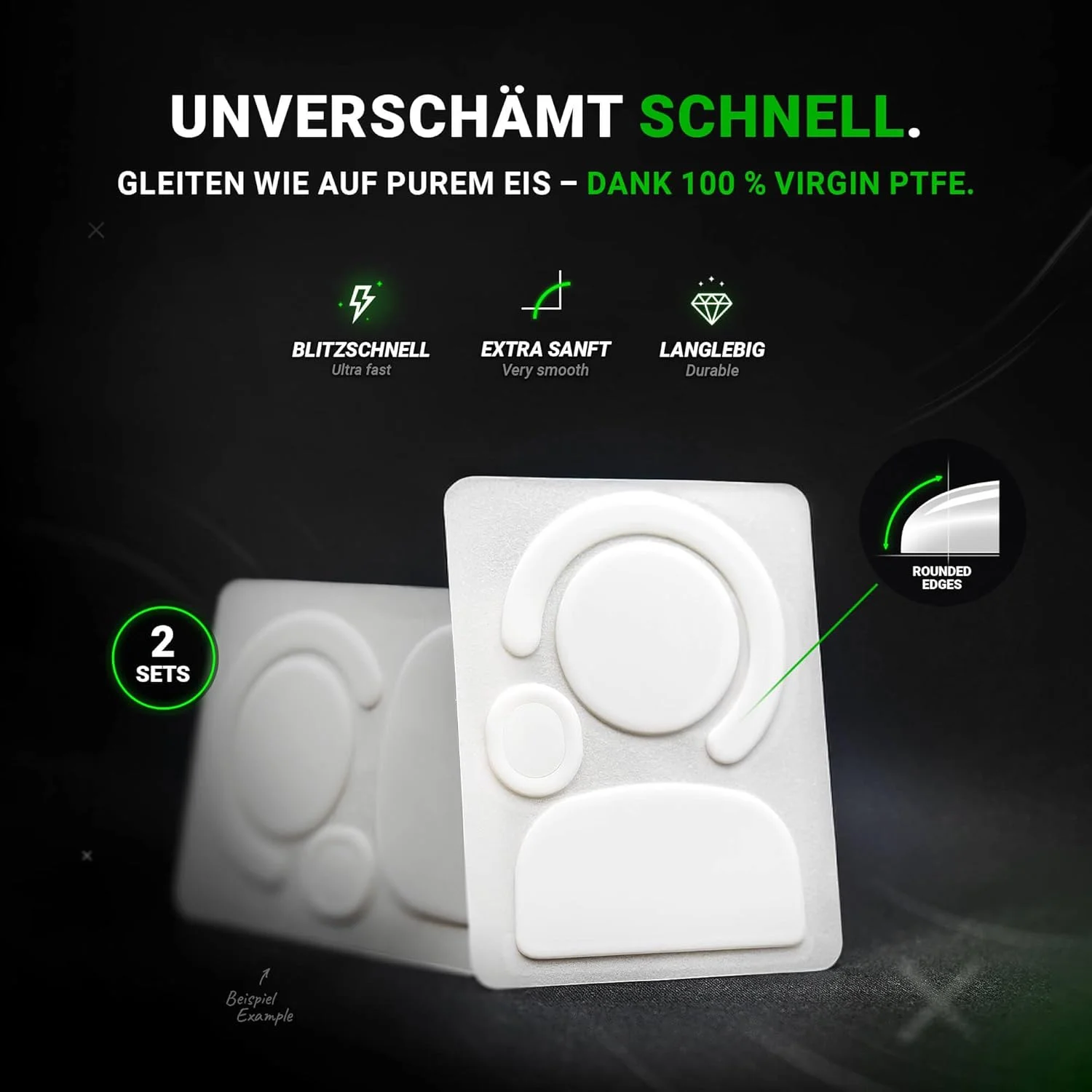 پدهای لغزنده SensoryBoost DPS (مجموعه 2 عددی) برای Steelseries Aerox 9, 5, 3 (Ghost) - فوق العاده سریع، لبه های گرد، اصطکاک کم، بادوام، پدهای جایگزین ماوس، اسکیت - لوازم جانبی ارتقاء ماوس گیمینگ