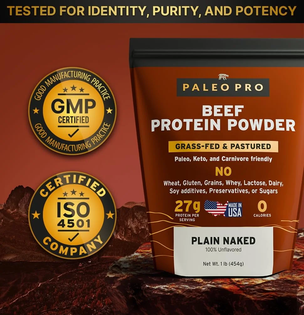 پودر پروتئین PaleoPro، تهیه شده از پروتئین علفخوار، چراگاهی و بدون قفس | بدون گلوتن، بدون لبنیات. بدون شکر، سویا، غلات یا کربوهیدرات خالص | مناسب برای رژیم پالئو و کتو - ساده و بدون طعم، 15 سروینگ پودر پروتئین PaleoPro، تهیه شده از پروتئین علفخوار، چراگاهی و بدون قفس | بدون گلوتن، بدون لبنیات. بدون شکر، سویا، غلات یا کربوهیدرات خالص | مناسب برای رژیم پالئو و کتو - ساده و بدون طعم، 15 سروینگ