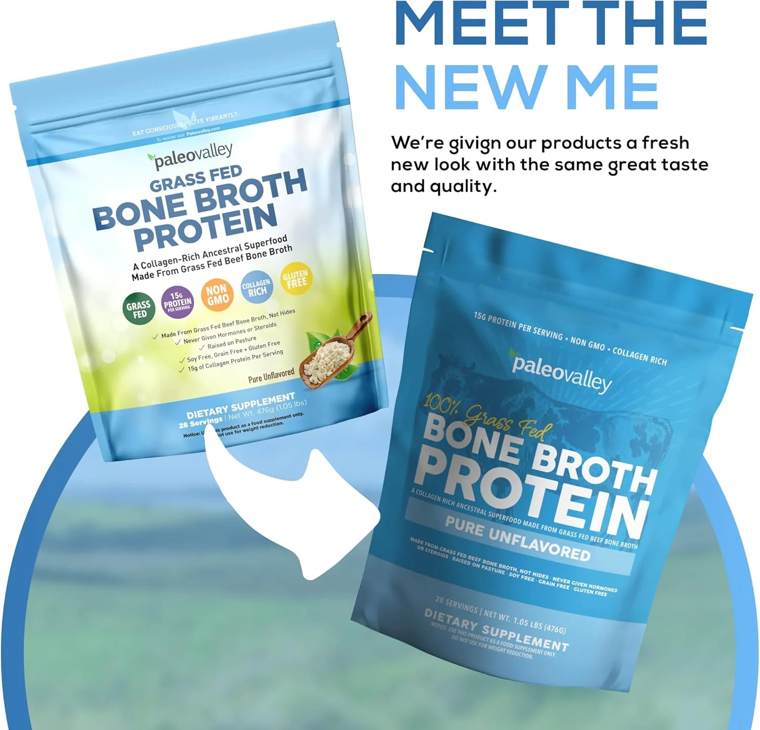 پودر پروتئین آب قلم استخوان گاو تغذیه شده با علف Paleovalley - غنی از پپتیدهای کلاژن برای سلامت مو، پوست، روده، حمایت از استخوان و مفاصل - 28 سروینگ، 15 گرم پروتئین در هر سروینگ - بدون گلوتن یا GMO پودر پروتئین آب قلم استخوان گاو تغذیه شده با علف Paleovalley - غنی از پپتیدهای کلاژن برای سلامت مو، پوست، روده، حمایت از استخوان و مفاصل - 28 سروینگ، 15 گرم پروتئین در هر سروینگ - بدون گلوتن یا GMO