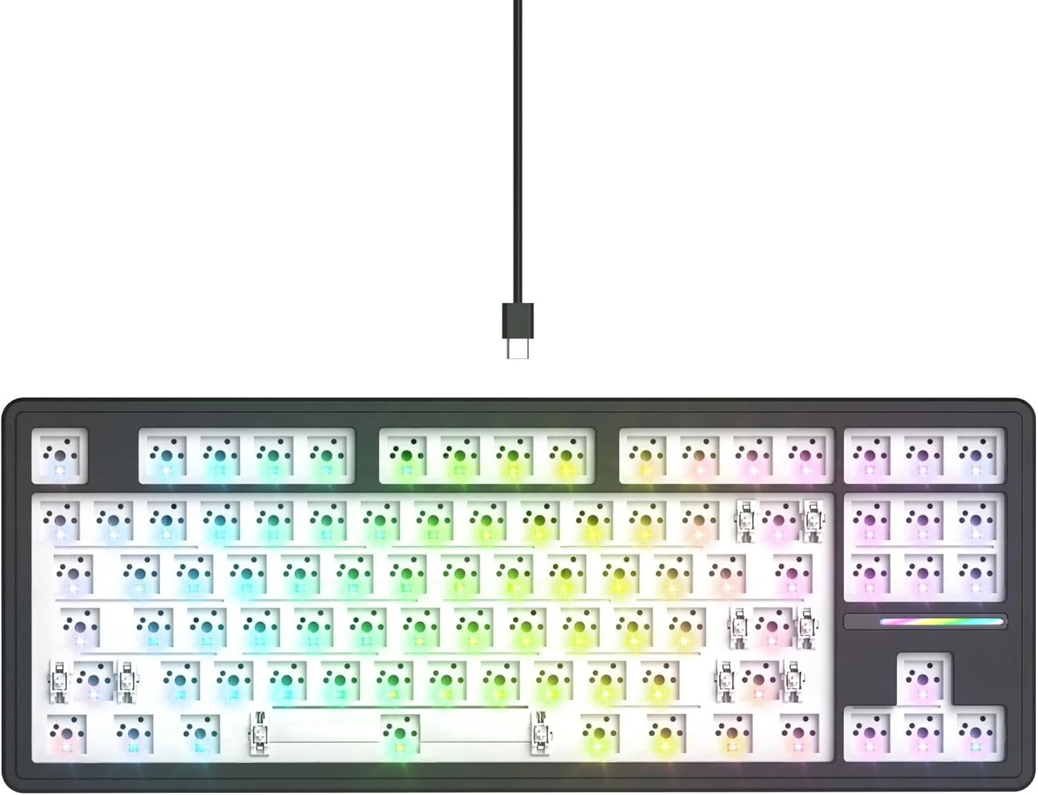 کیت کیبورد barebones سفارشی GTSP 75% با نصب گسکت، کیبورد مکانیکی گیمینگ TKL بی صدا DIY، PCB با قابلیت تعویض سریع سوئیچ 3 پین/5 پین با RGB رو به جنوب برای Win/Mac (کیت M87 - مشکی) کیت کیبورد barebones سفارشی GTSP 75% با نصب گسکت، کیبورد مکانیکی گیمینگ TKL بی صدا DIY، PCB با قابلیت تعویض سریع سوئیچ 3 پین/5 پین با RGB رو به جنوب برای Win/Mac (کیت M87 - مشکی)
