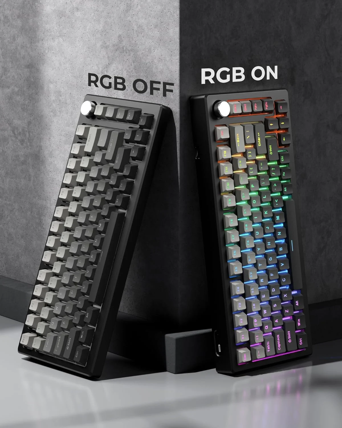کلیدهای کیبورد XVX Shine Through PBT، ست کامل کلیدهای کیبورد 60 75 100 درصد با پروفایل OEM، ست کلیدهای سفارشی دابل شات مناسب برای کیبوردهای مکانیکی گیمینگ 61/64/68/84/87/100/104/108، گرادینت خاکستری