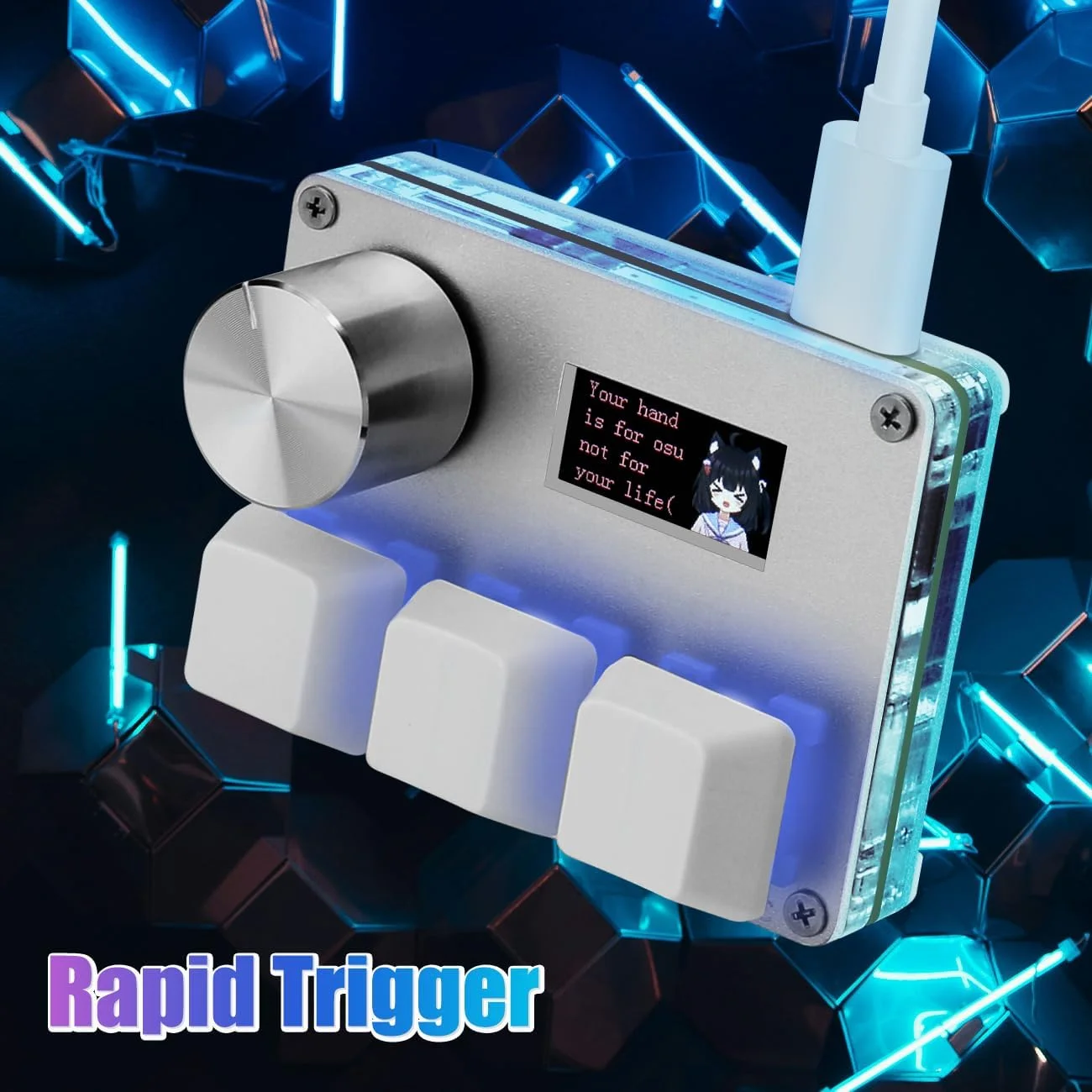 کیبورد گیمینگ سفارشی MiYee O3C با کلیدهای مغناطیسی Rapid Trigger، دارای دکمه چرخشی و صفحه نمایش، Plug-and-Play، قابلیت کپی و پیست، سفید کیبورد گیمینگ سفارشی MiYee O3C با کلیدهای مغناطیسی Rapid Trigger، دارای دکمه چرخشی و صفحه نمایش، Plug-and-Play، قابلیت کپی و پیست، سفید