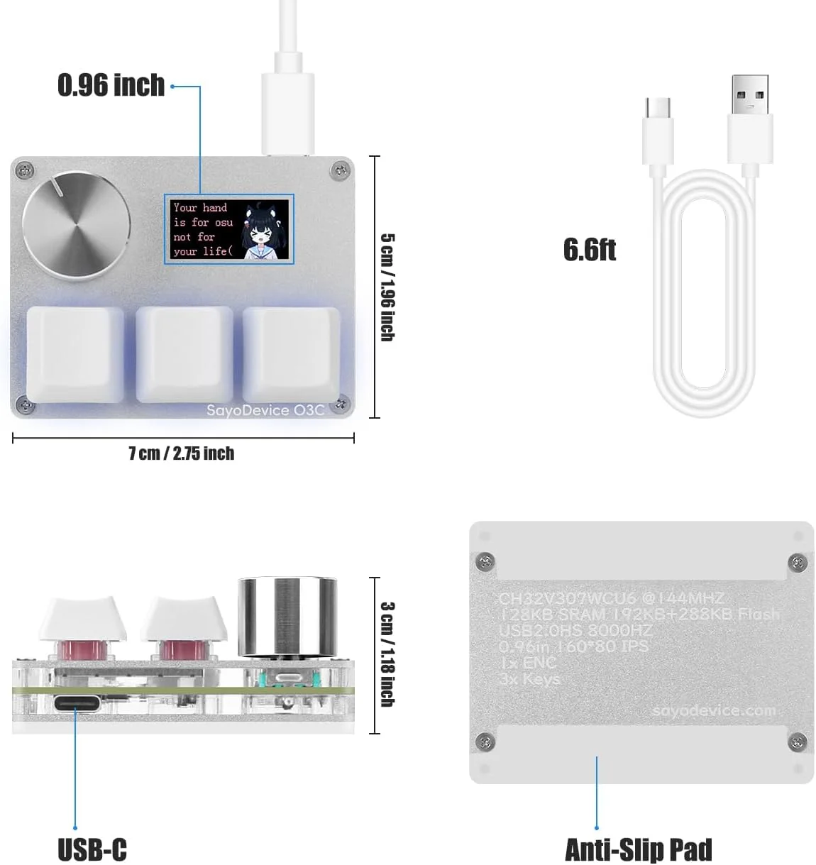 کیبورد گیمینگ سفارشی MiYee O3C با کلیدهای مغناطیسی Rapid Trigger، دارای دکمه چرخشی و صفحه نمایش، Plug-and-Play، قابلیت کپی و پیست، سفید کیبورد گیمینگ سفارشی MiYee O3C با کلیدهای مغناطیسی Rapid Trigger، دارای دکمه چرخشی و صفحه نمایش، Plug-and-Play، قابلیت کپی و پیست، سفید