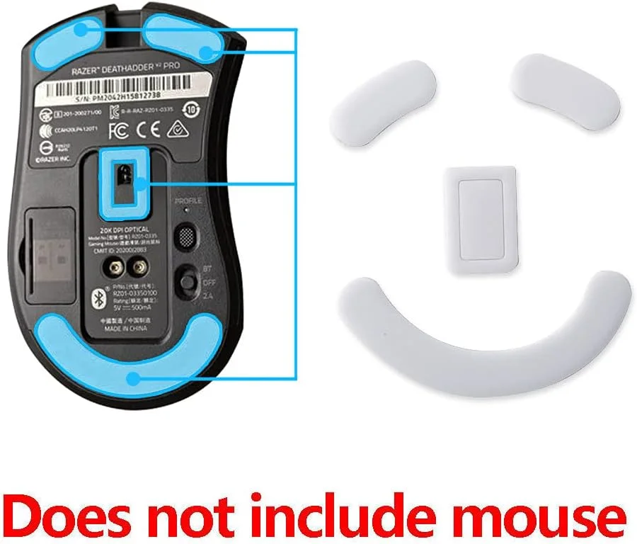 HUYUN 2 مجموعه پد اسکیتهای ماوس با لبه های منحنی گرد سفید سازگار با ماوس گیمینگ Razer Deathadder V2 PRo HUYUN 2 مجموعه پد اسکیتهای ماوس با لبه های منحنی گرد سفید سازگار با ماوس گیمینگ Razer Deathadder V2 PRo