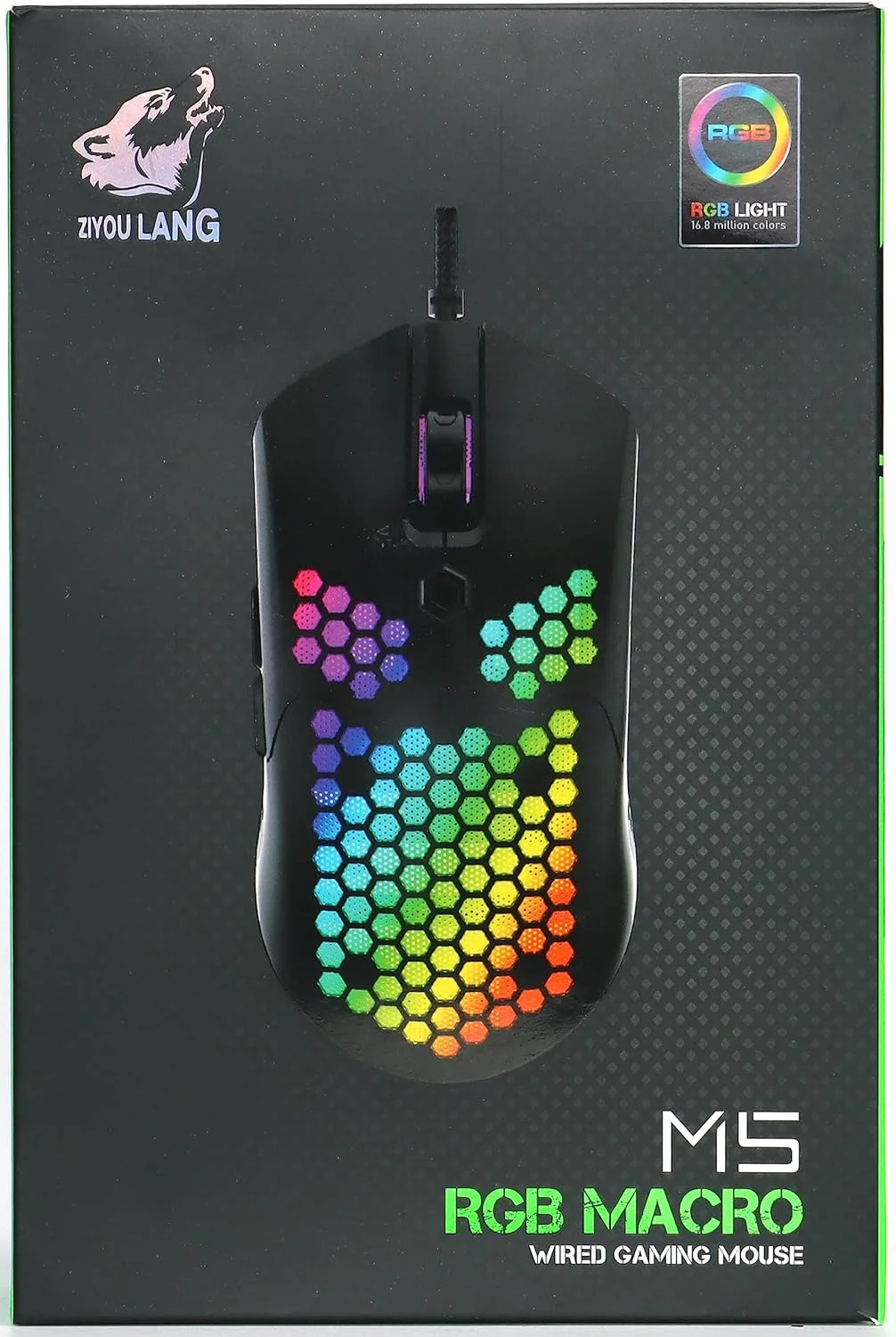 موس گیمینگ سیم دار فوق سبک KUIYN 383 PRO M5، بدنه لانه زنبوری سبک وزن، Pixart PAW3325، 6 DPI قابل تنظیم 12000، 26 نور پس زمینه RGB، 65 گرم، موس اپتیکال USB مدل O برای Win11/Xbox/PS/Mac موس گیمینگ سیم دار فوق سبک KUIYN 383 PRO M5، بدنه لانه زنبوری سبک وزن، Pixart PAW3325، 6 DPI قابل تنظیم 12000، 26 نور پس زمینه RGB، 65 گرم، موس اپتیکال USB مدل O برای Win11/Xbox/PS/Mac