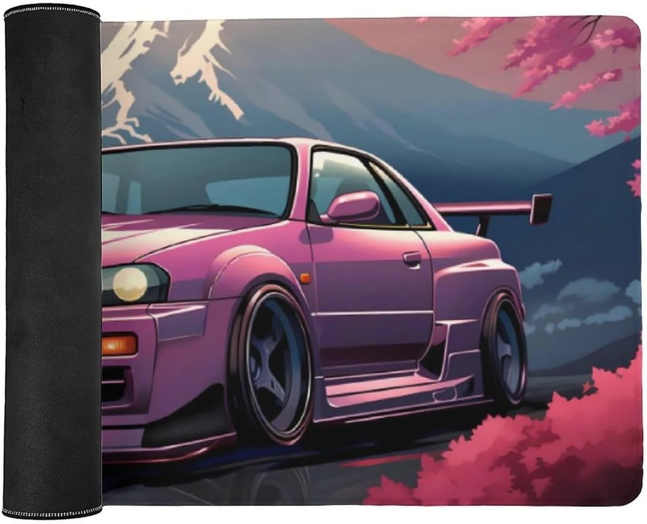 ماوس پد بزرگ گیمینگ FeoYoed صورتی رنگ با طرح خودروی JDM R35، کوه برفی، غروب آفتاب و شکوفه های گیلاس، زیره لاستیکی ضد لغزش، لوازم جانبی کامپیوتر برای دفاتر و گیمینگ، ابعاد 40x90 سانتی متر ماوس پد بزرگ گیمینگ FeoYoed صورتی رنگ با طرح خودروی JDM R35، کوه برفی، غروب آفتاب و شکوفه های گیلاس، زیره لاستیکی ضد لغزش، لوازم جانبی کامپیوتر برای دفاتر و گیمینگ، ابعاد 40x90 سانتی متر