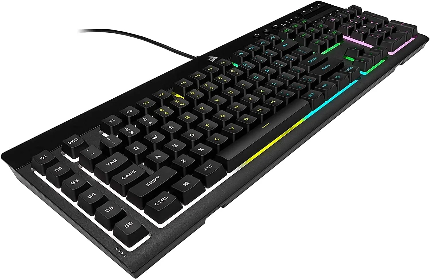 کیبورد گیمینگ کرسیر K55 RGB PRO، مشکی کیبورد گیمینگ کرسیر K55 RGB PRO، مشکی