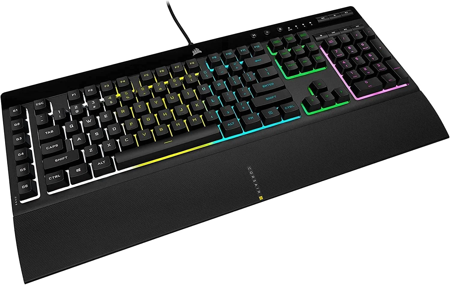 کیبورد گیمینگ کرسیر K55 RGB PRO، مشکی کیبورد گیمینگ کرسیر K55 RGB PRO، مشکی