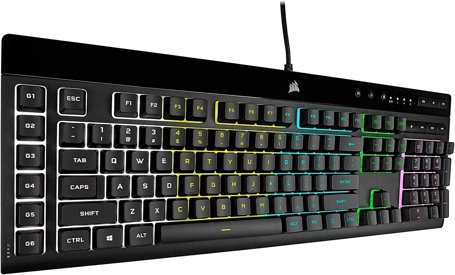 کیبورد گیمینگ کرسیر K55 RGB PRO، مشکی کیبورد گیمینگ کرسیر K55 RGB PRO، مشکی
