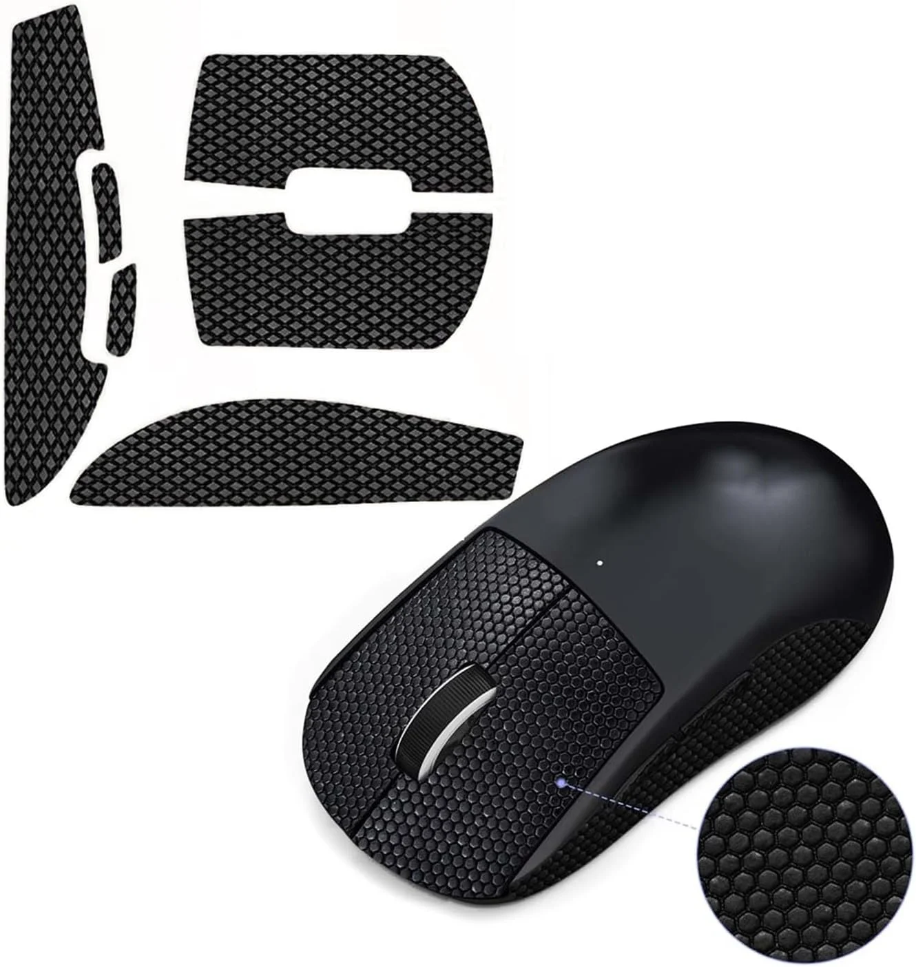 برچسب ضد لغزش ماوس YelaJoy - 1 ست برای ماوس گیمینگ Logitech GPW نسل دوم، برچسب گریپ ماوس بی سیم مشکی
